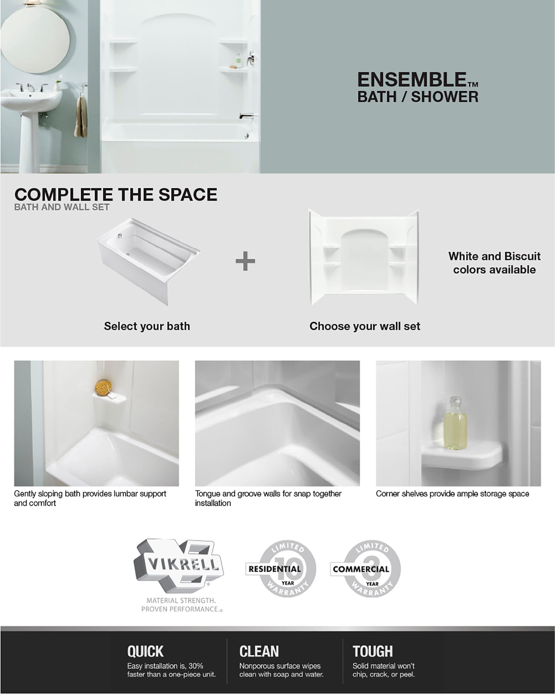 Sterling 71224800-0 Bathtub-Wall-Surrounds - View #8