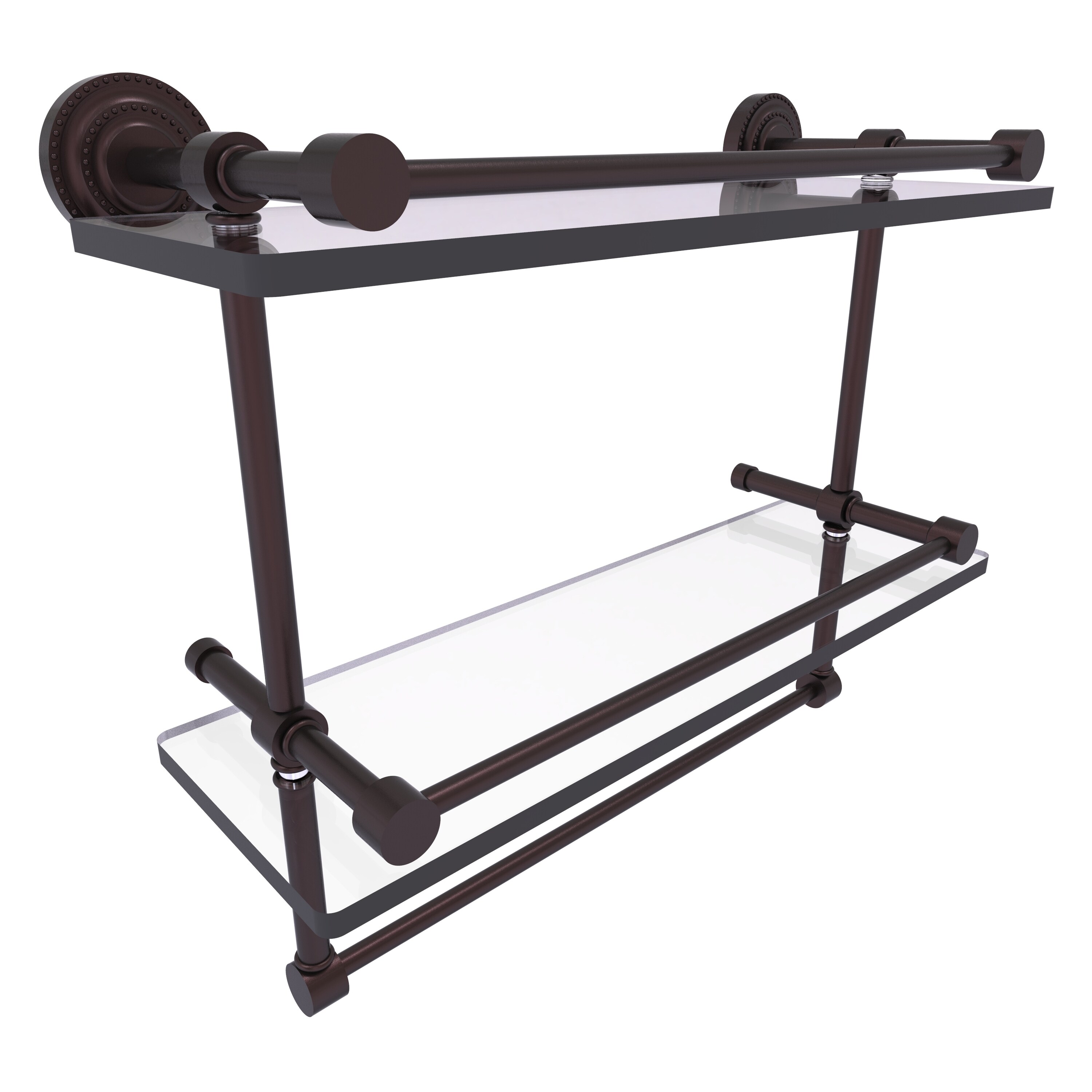 Allied Brass DT-2TB/16-GAL-ABZ Dottingham Antique Bronze 2 -Tier Wall mount Bathroom Shelf ( 16-in x 12-in x 5-in )