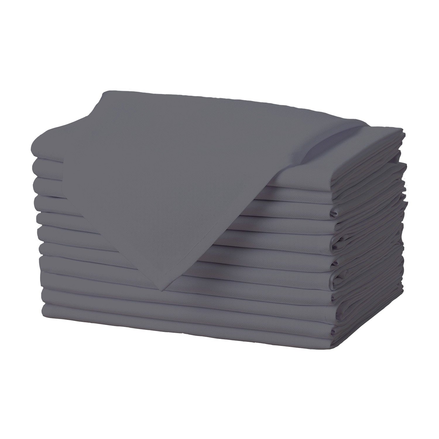 Gee Di Moda  Cloth Napkin - 17 x 17 Inch Charcoal Dinner Napkins - Set of 12 - Soft and Absorbent Washable Fabric Cloth Table Napkins with Hemmed Edges