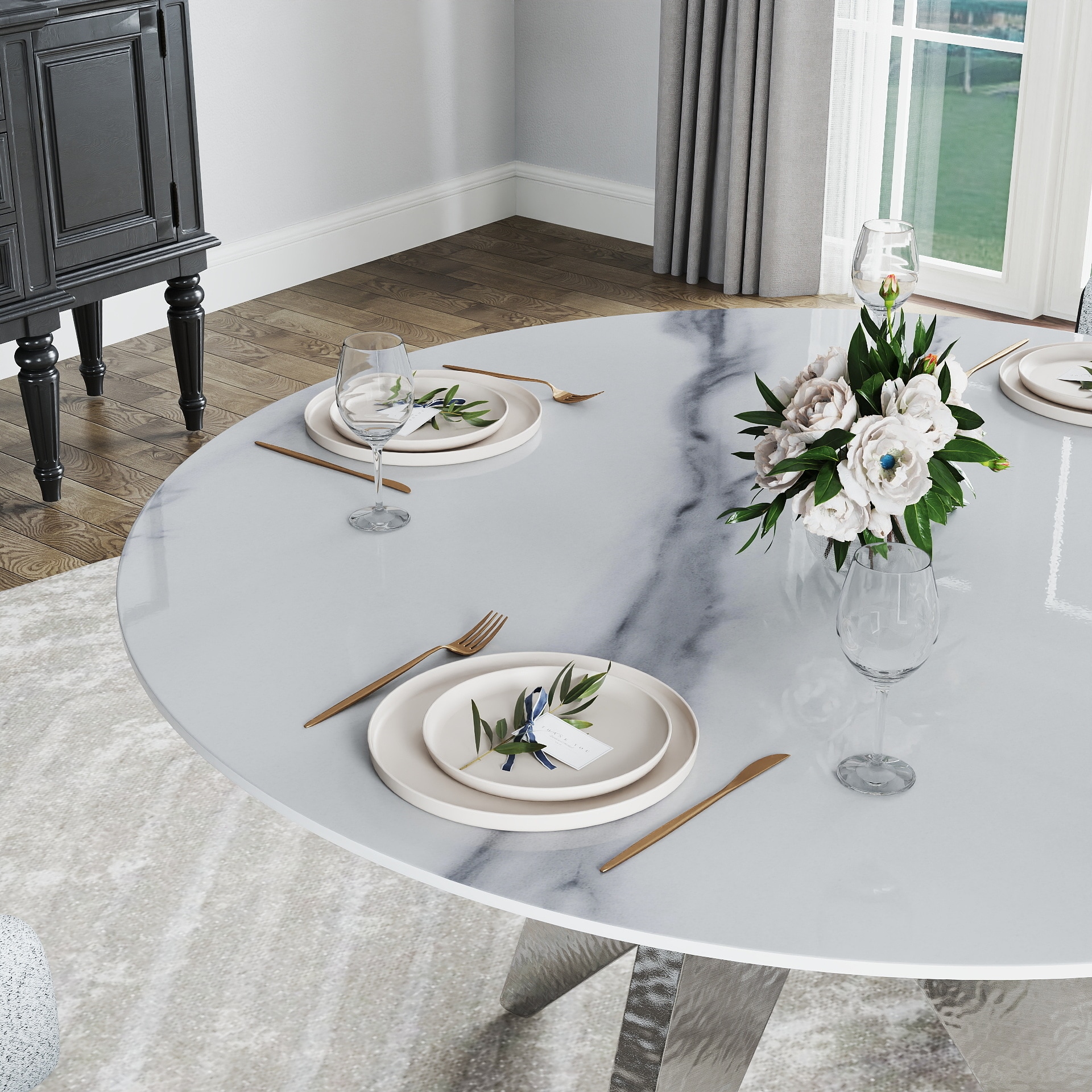 BuotiqHom DH-AT-135W-8S Dining-Tables - View #4