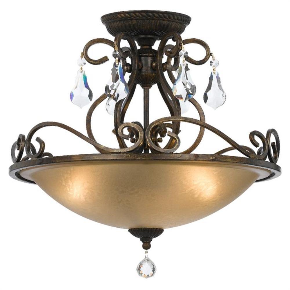 Crystorama 5010-EB-CL-MWP Ashton 16.5-in Antique Bronze Flush Mount Light