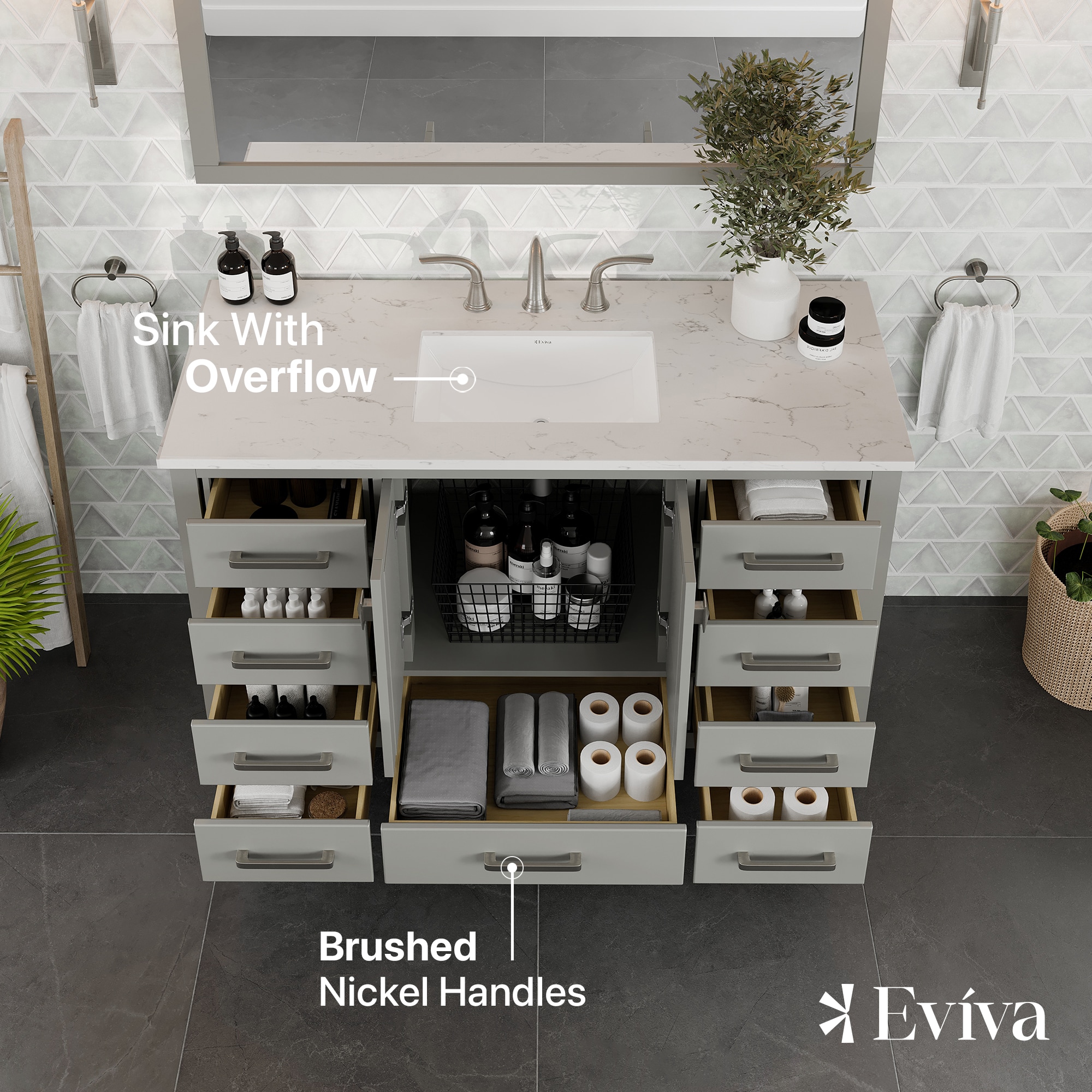 Eviva EVVN412-48GR-Q Bath-Vanity-Combo - View #3