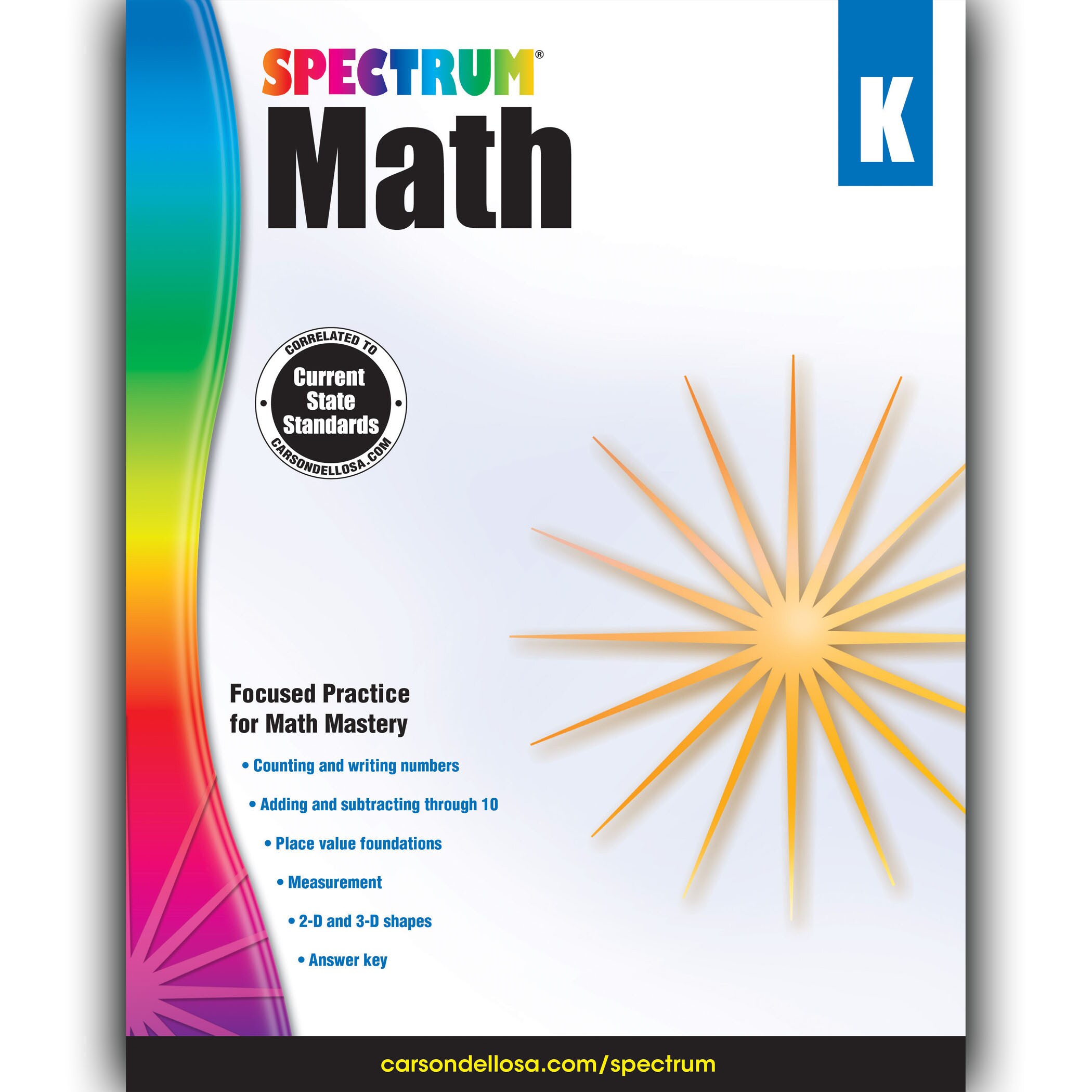 Spectrum CD-704560 Math Workbook, Grade K, Paperback Activity Book