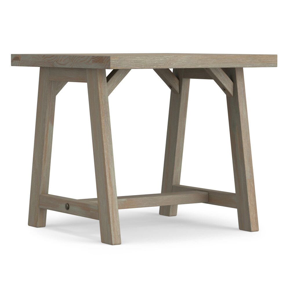 Simpli Home 3AXCSAW-02-GR Sawhorse 22-in W x 20-in H Distressed Grey Wood Modern End Table Assembly Required