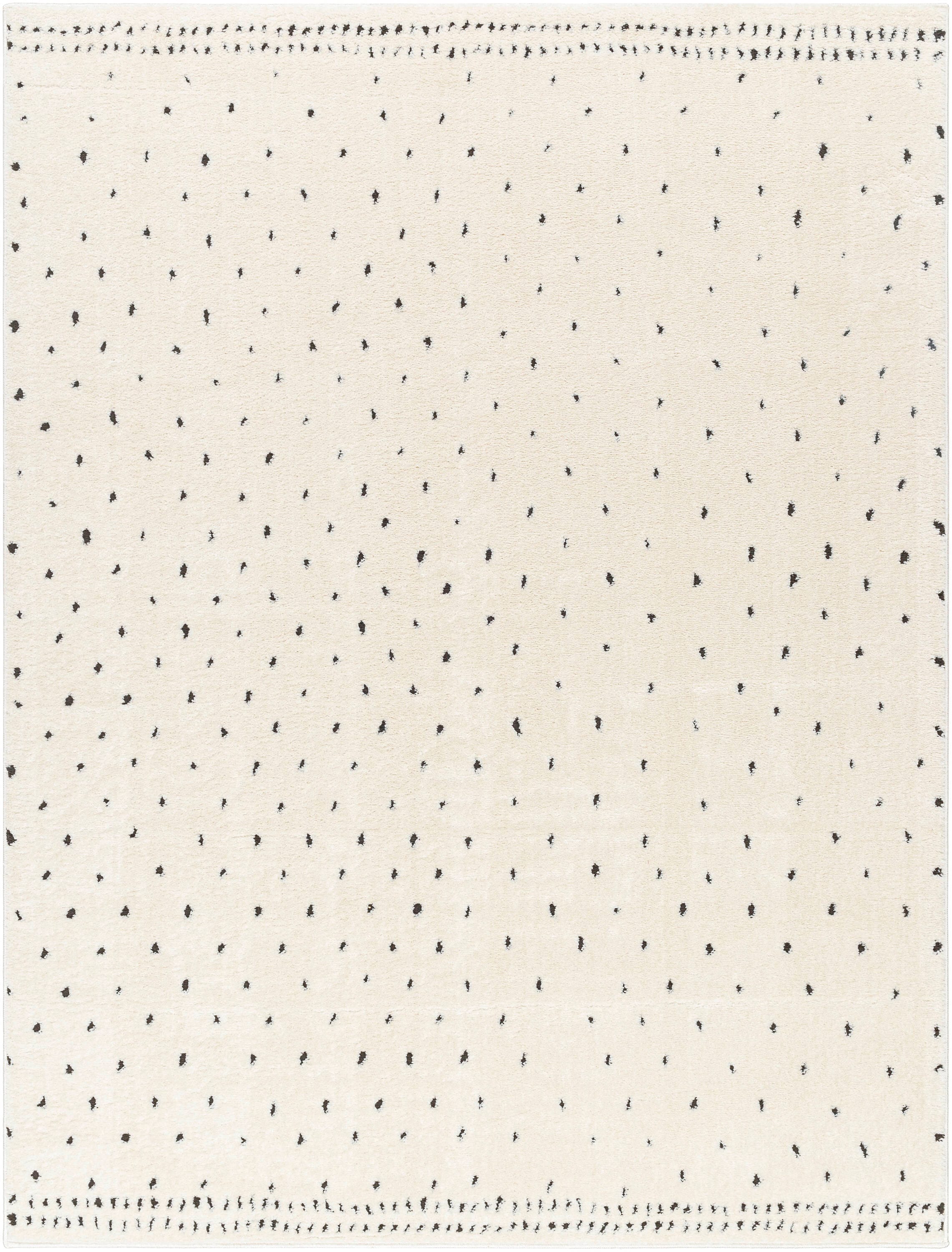Livabliss FEU2303-679 Freud 6 x 9 (ft) Polyester Ivory, Black Rectangular Indoor Distressed/Overdyed Farmhouse/Cottage Area rug