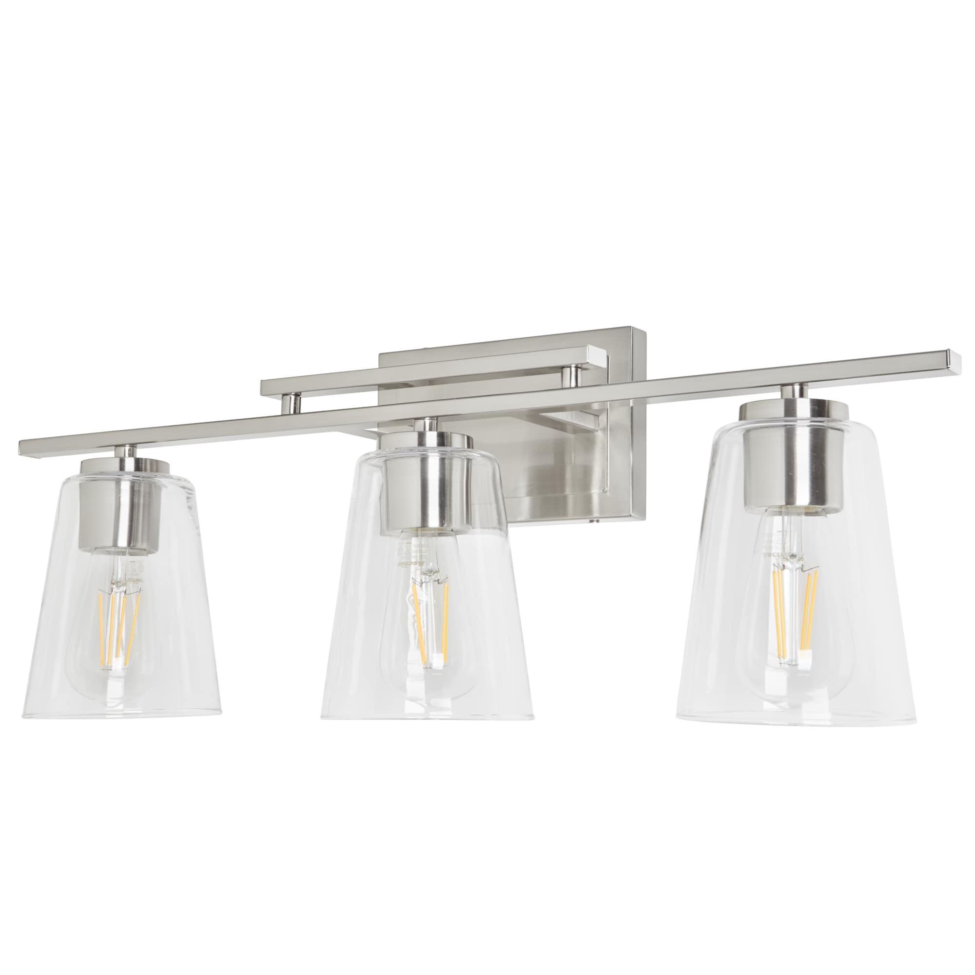 Bennett Lighting Nerius 24-in 3-Light Brushed Nickel Transitional ...