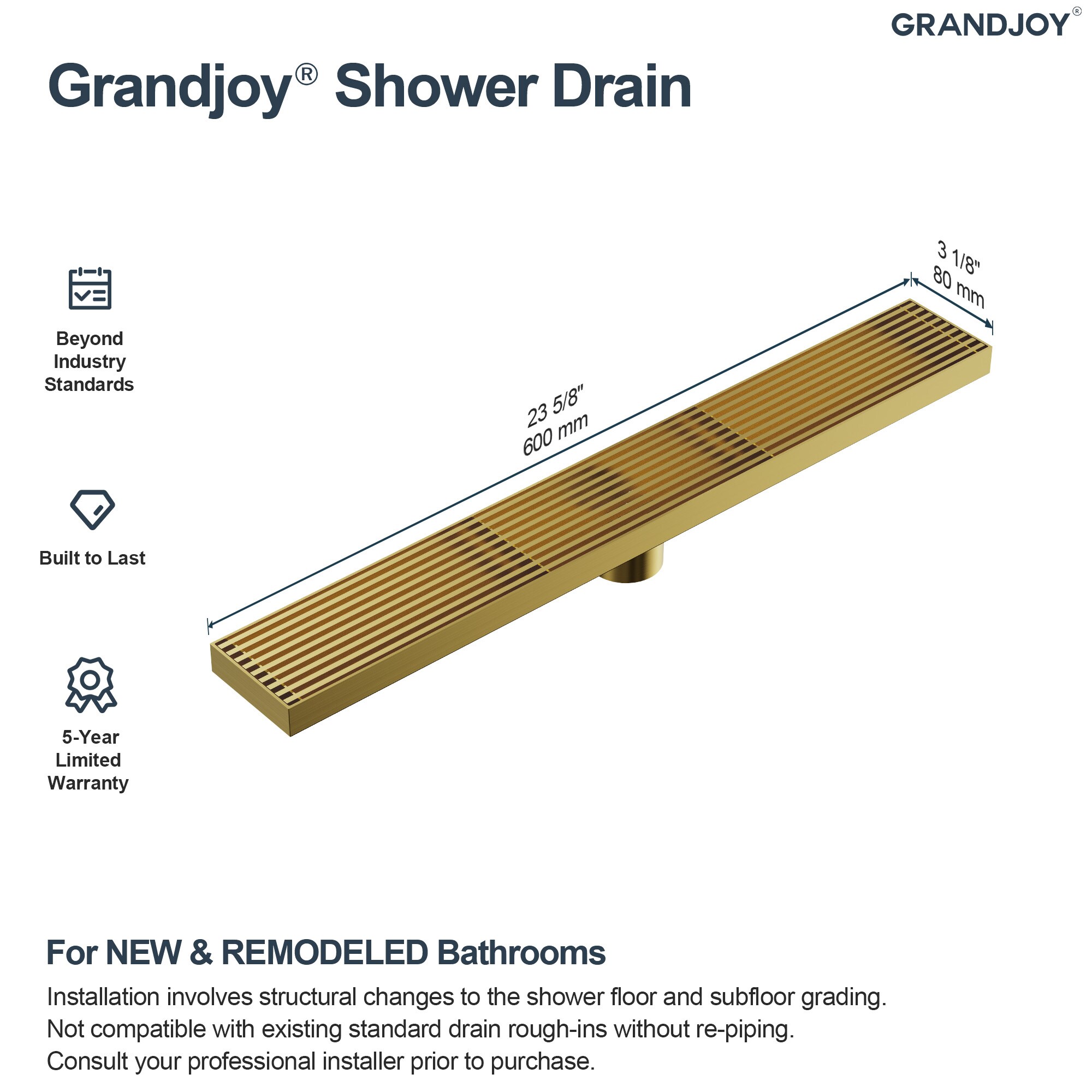 GRANDJOY SGF30GJ-70-BG Drains-Flanges - View #10