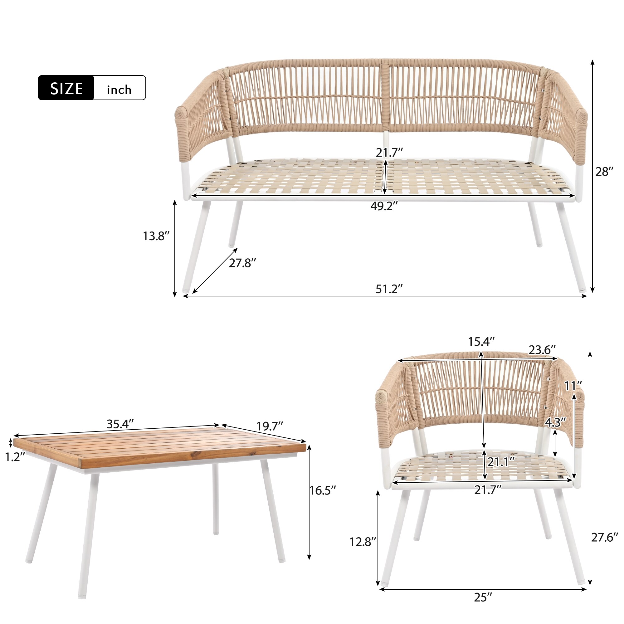 Direct Wicker DWS-4AAZ-BE Patio-Conversation-Sets - View #19