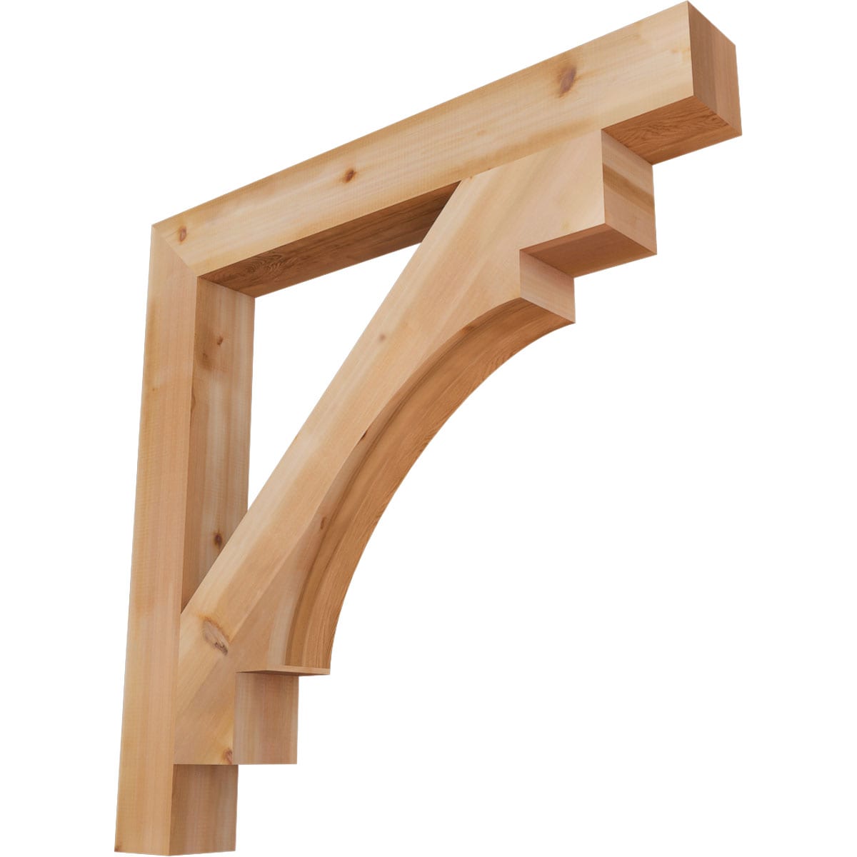 Ekena Millwork BKT06X48X48MRC05SWR Merced block smooth 5-1/2-in x 48-in x 48-in Western red cedar Brown Wood Standard bracket