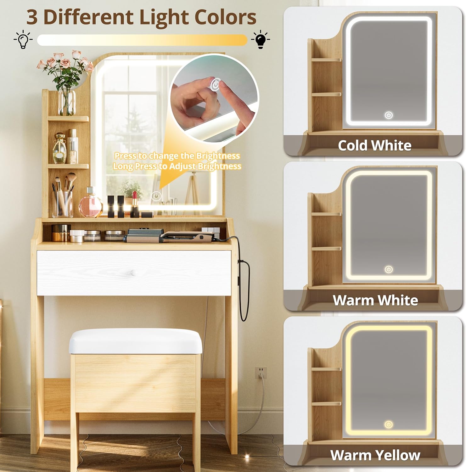 Likimio P1K7NSD3XRYUDC4H Bedroom-Vanities - View #5