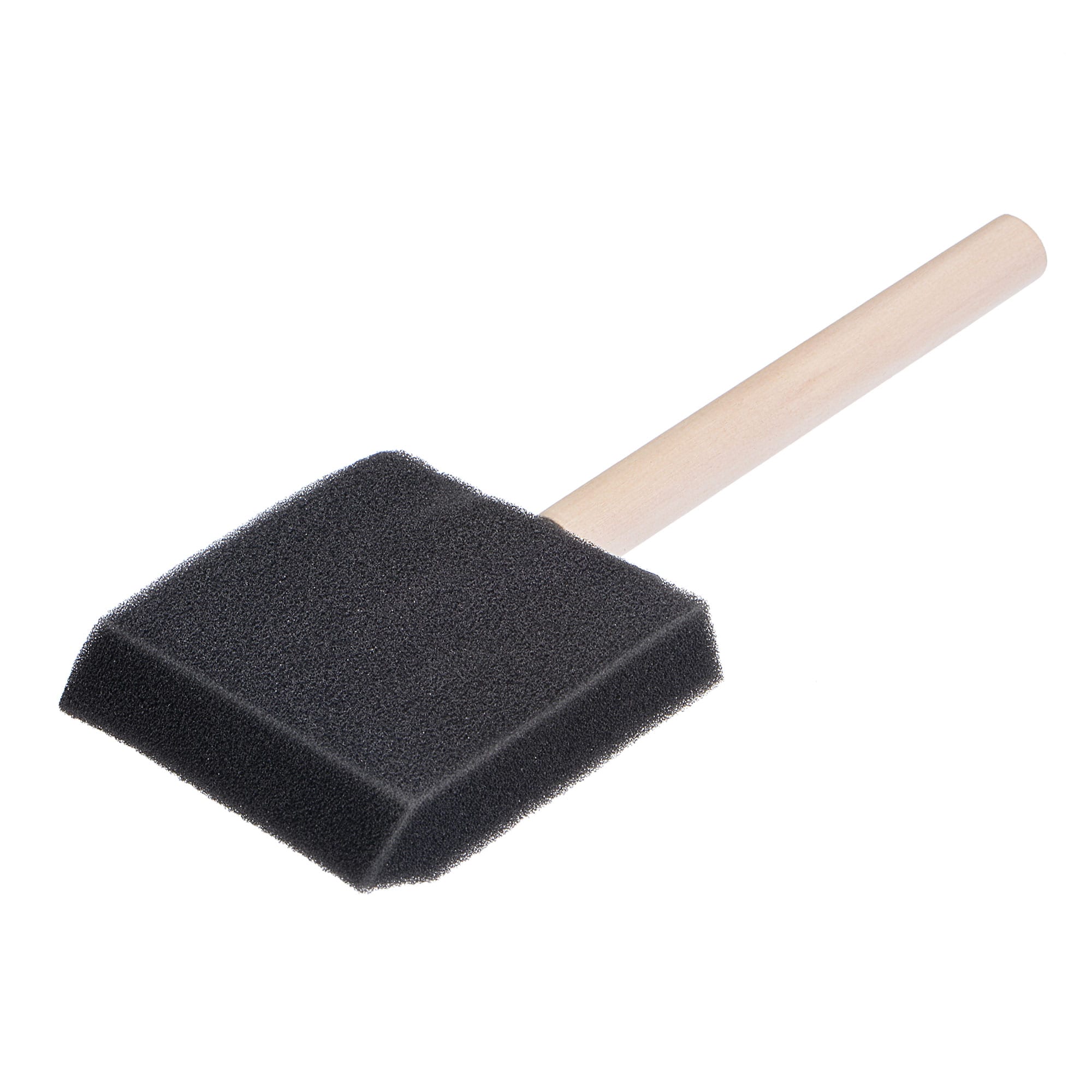 Unique Bargains 12pcs 3-Inch Foam Paint Brushes Tapered Edge with Wood Handle Sponge Brush
