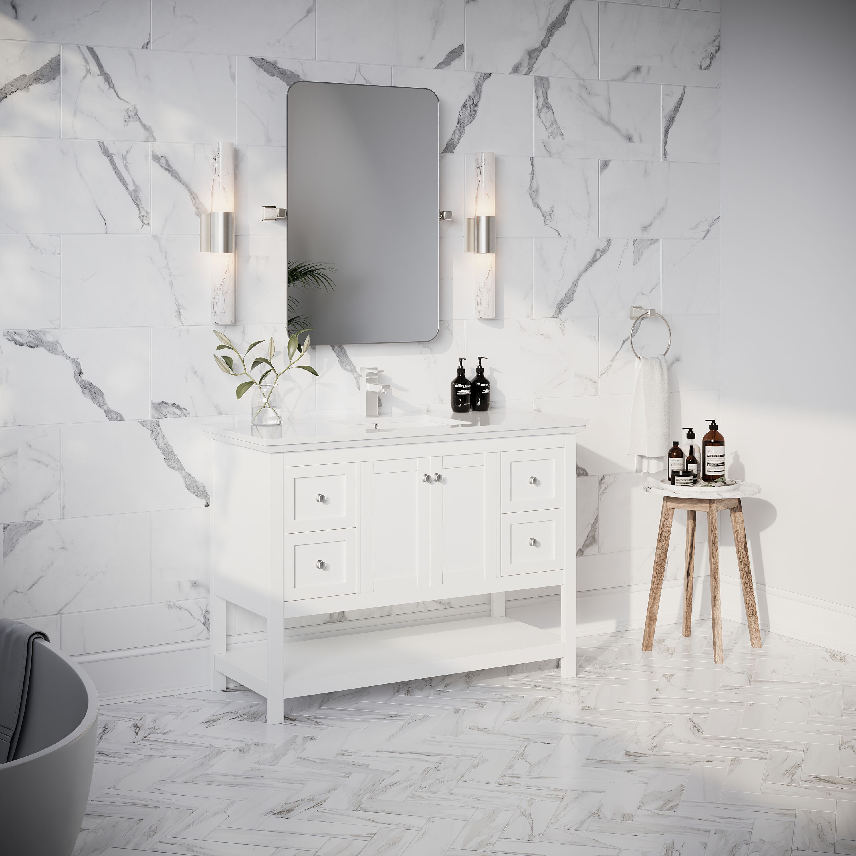 Fresca FCB2348WH-CWH-U Bath-Vanity-Combo - View #4