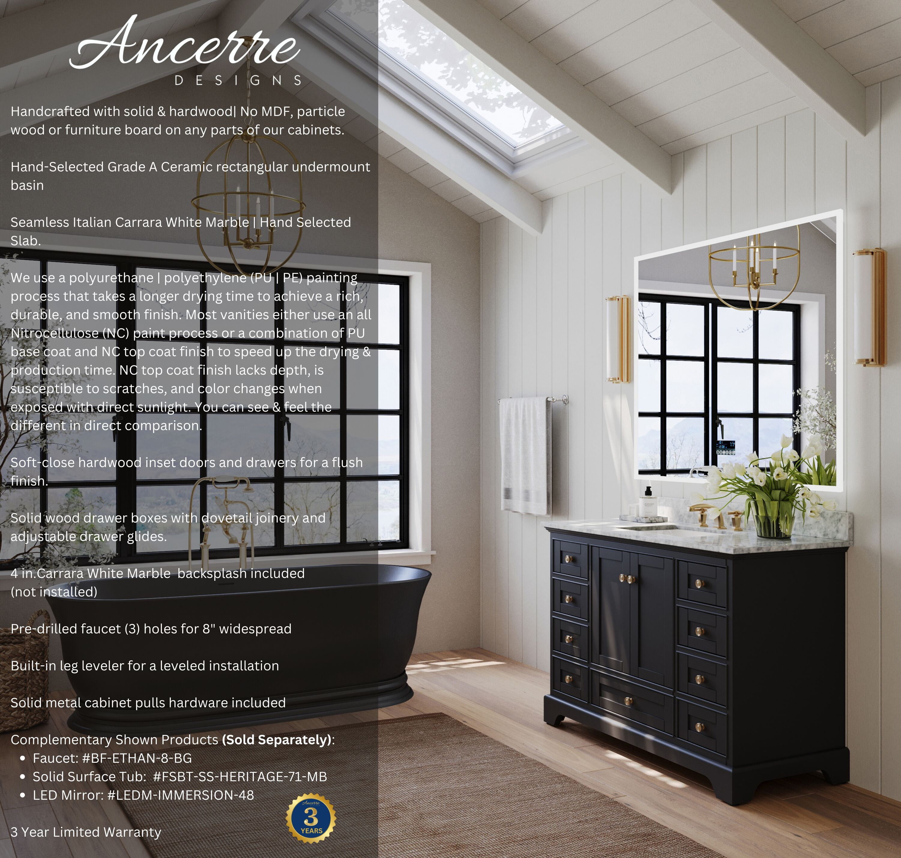 Ancerre Designs VTSAUDREY48BOCWGD Bath-Vanity-Combo - View #2