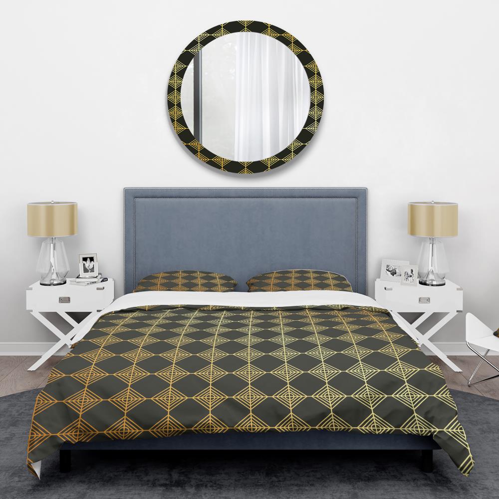 Designart BED24353-T 3 -Piece Black Twin Duvet cover Set