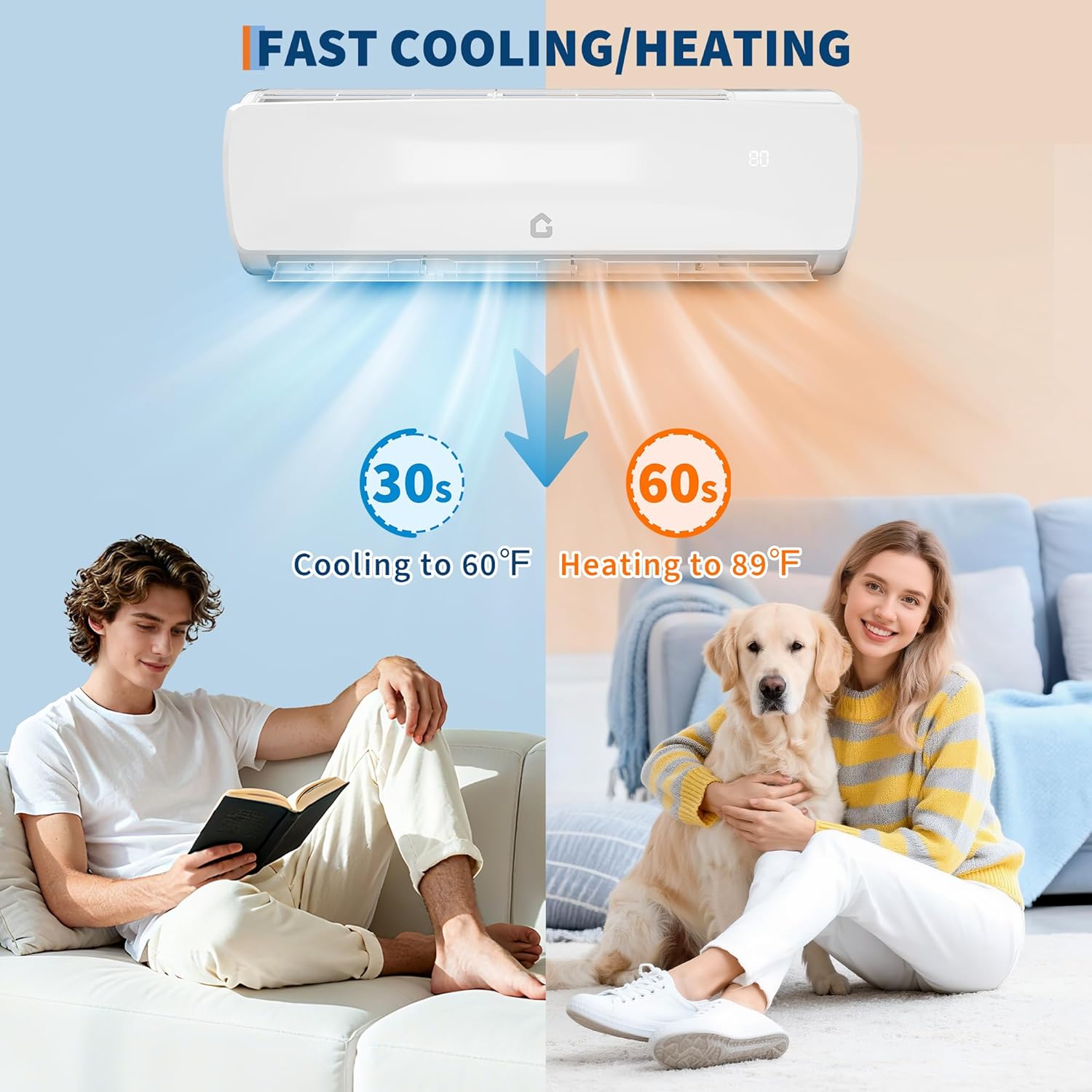 GarveeLife Special Deal Low Maintenance-9000 Btu Split Ac Ductless / Mini Split Inverter / 115V / 450 Sq Ft / 3in1 / 19 Seer2 / 23dB / 10ft Pre Line / White DIY Kit Sansujyuku sansujyuku.com