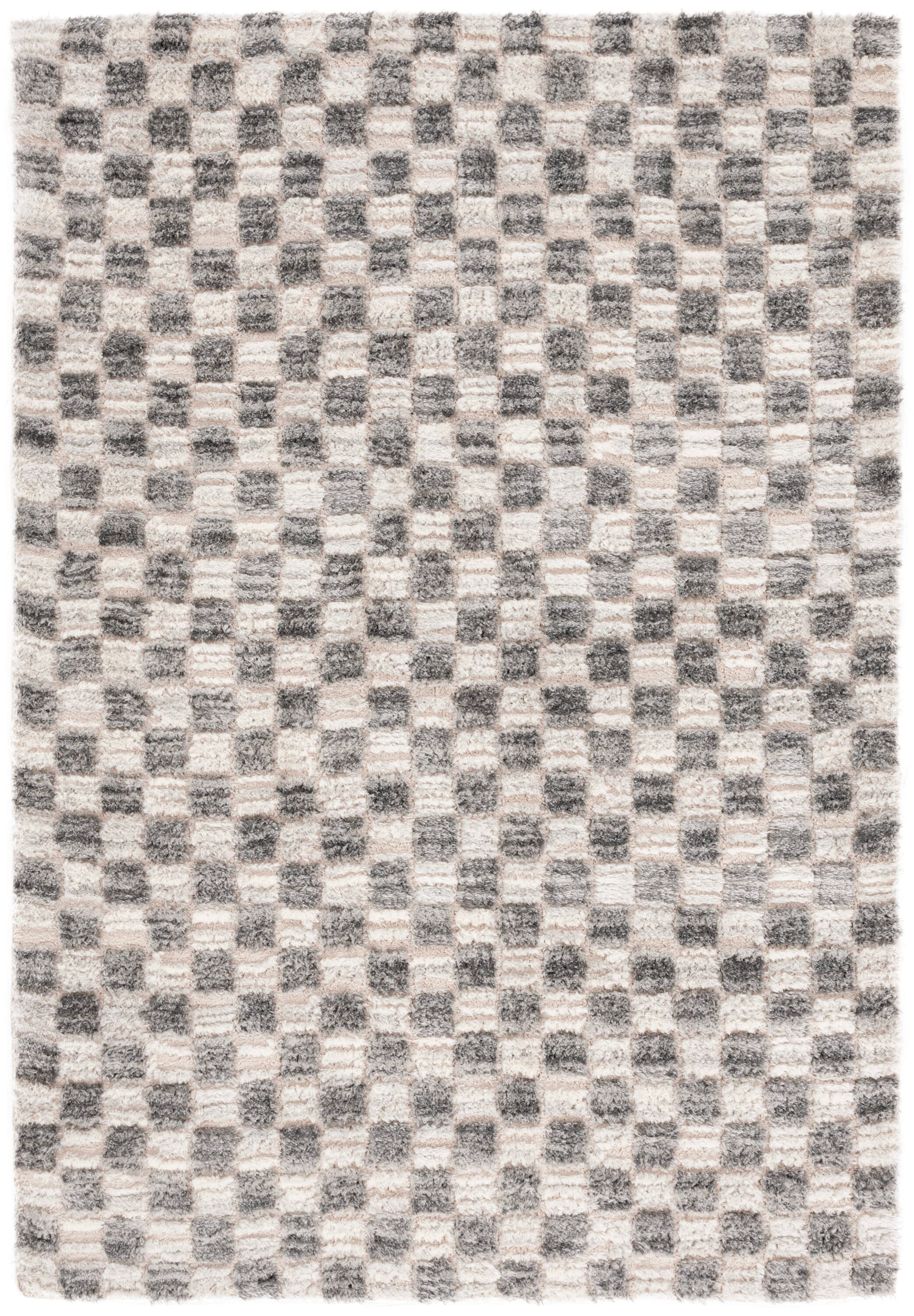 Safavieh STE921F-4 4 x 6 (ft) Loomed Polyester Ivory/Gray Rectangular Indoor Geometric Mid-Century Modern Area rug