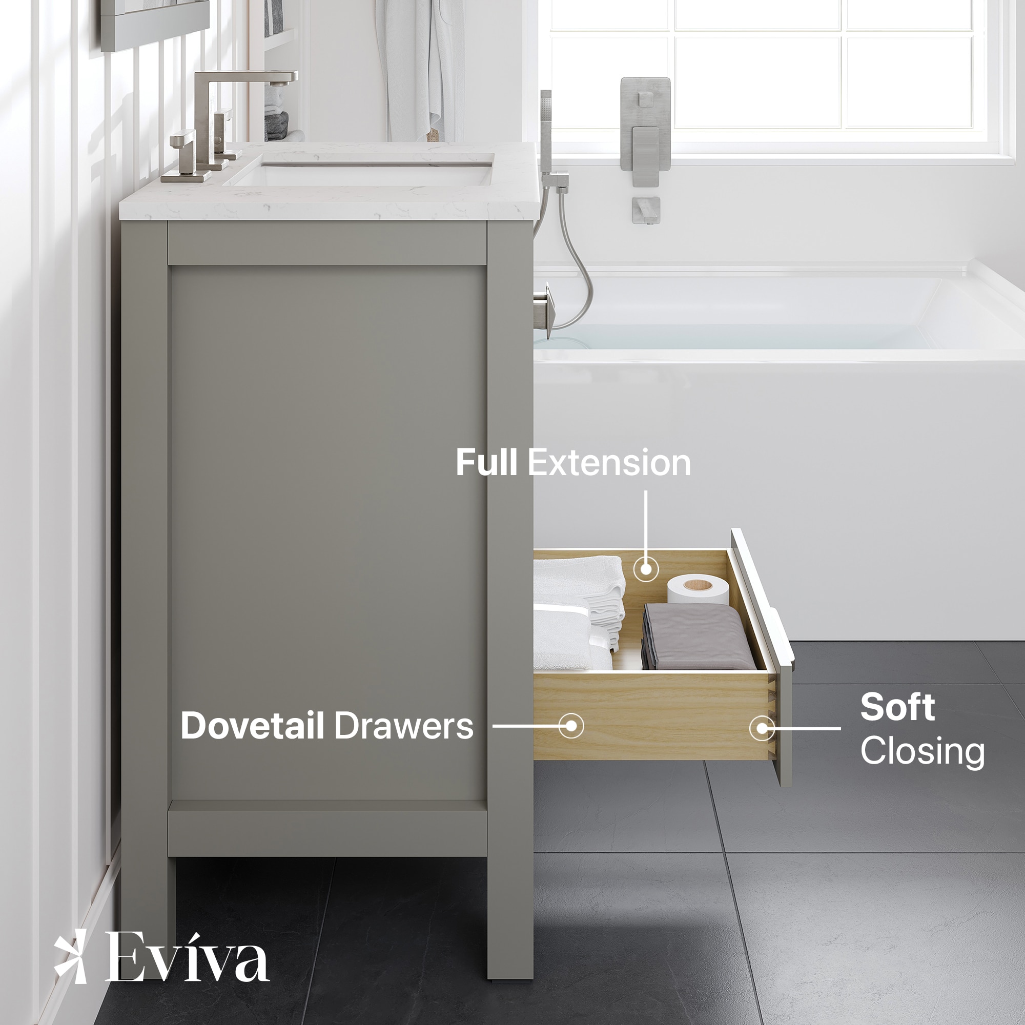 Eviva EVVN412-24GR-Q Bath-Vanity-Combo - View #5