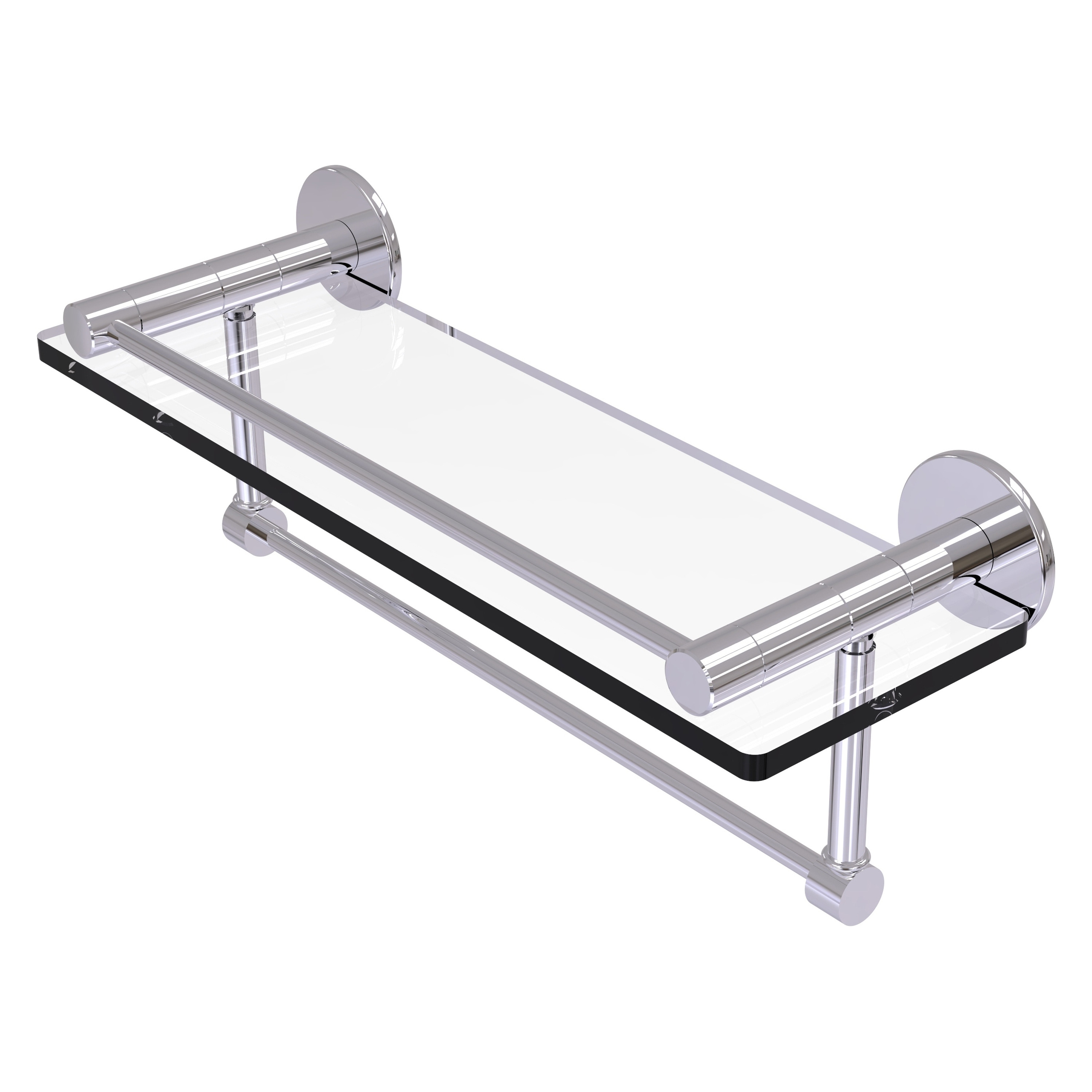 Allied Brass Fresno Polished Chrome 1-Tier Wall Mount Bathroom Shelf ...