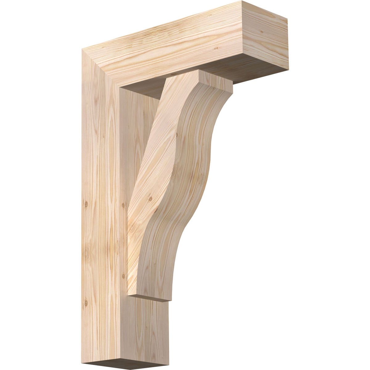 Ekena Millwork 1462573 Funston block smooth bracket with offset brace 7-1/2-in x 22-in x 34-in Douglas fir Brown Wood Standard bracket