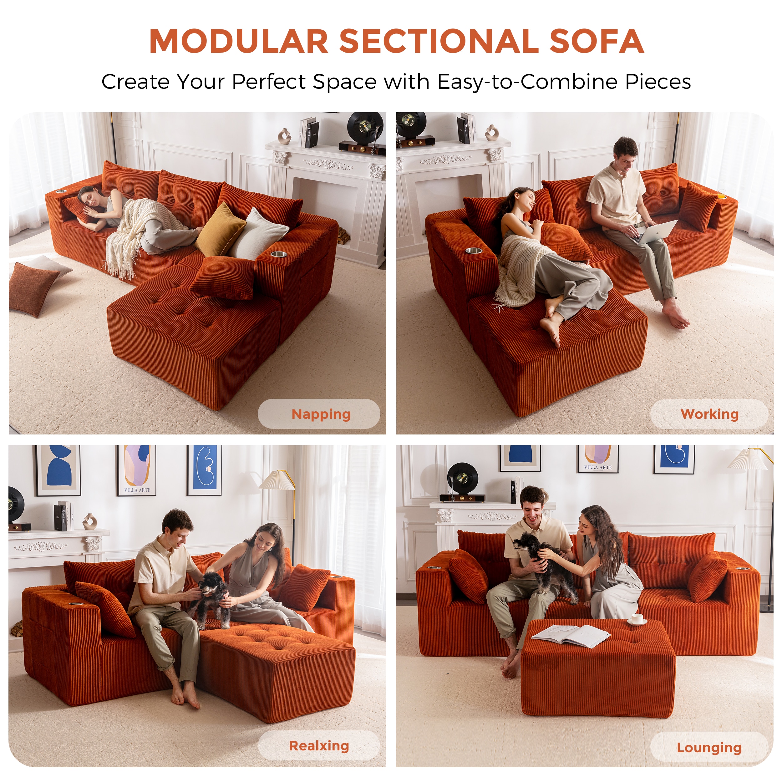 MAXYOYO M-A97-ORANGE-ABCD Sofas-Loveseats - View #7