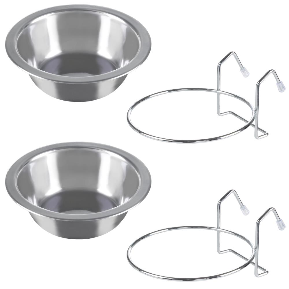 Little Giant 416-oz Stainless Steel Dog Water Bowl (2 Bowls) in the Food & Water  Bowls department at