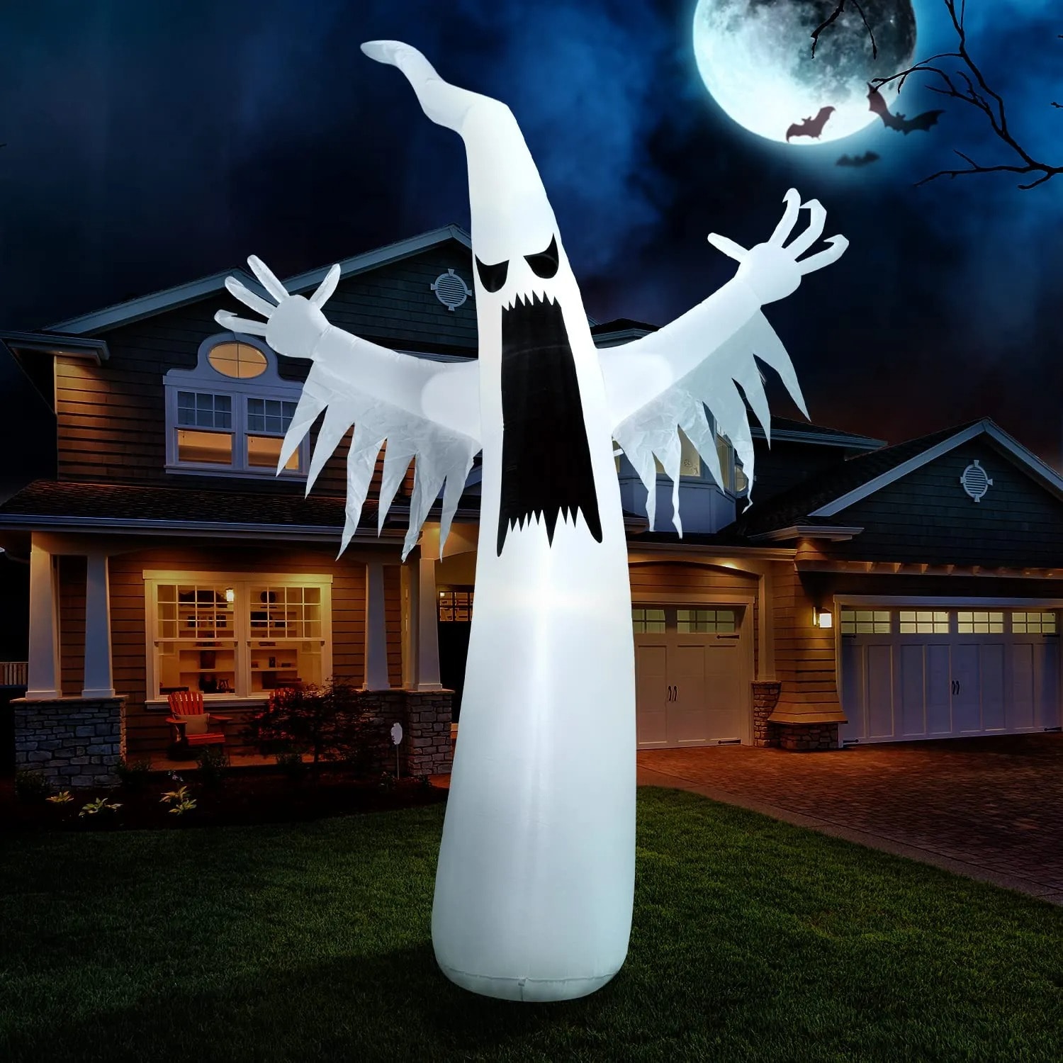 SYNCFUN 12-ft Lighted Ghost Inflatable 30009 at Lowes.com