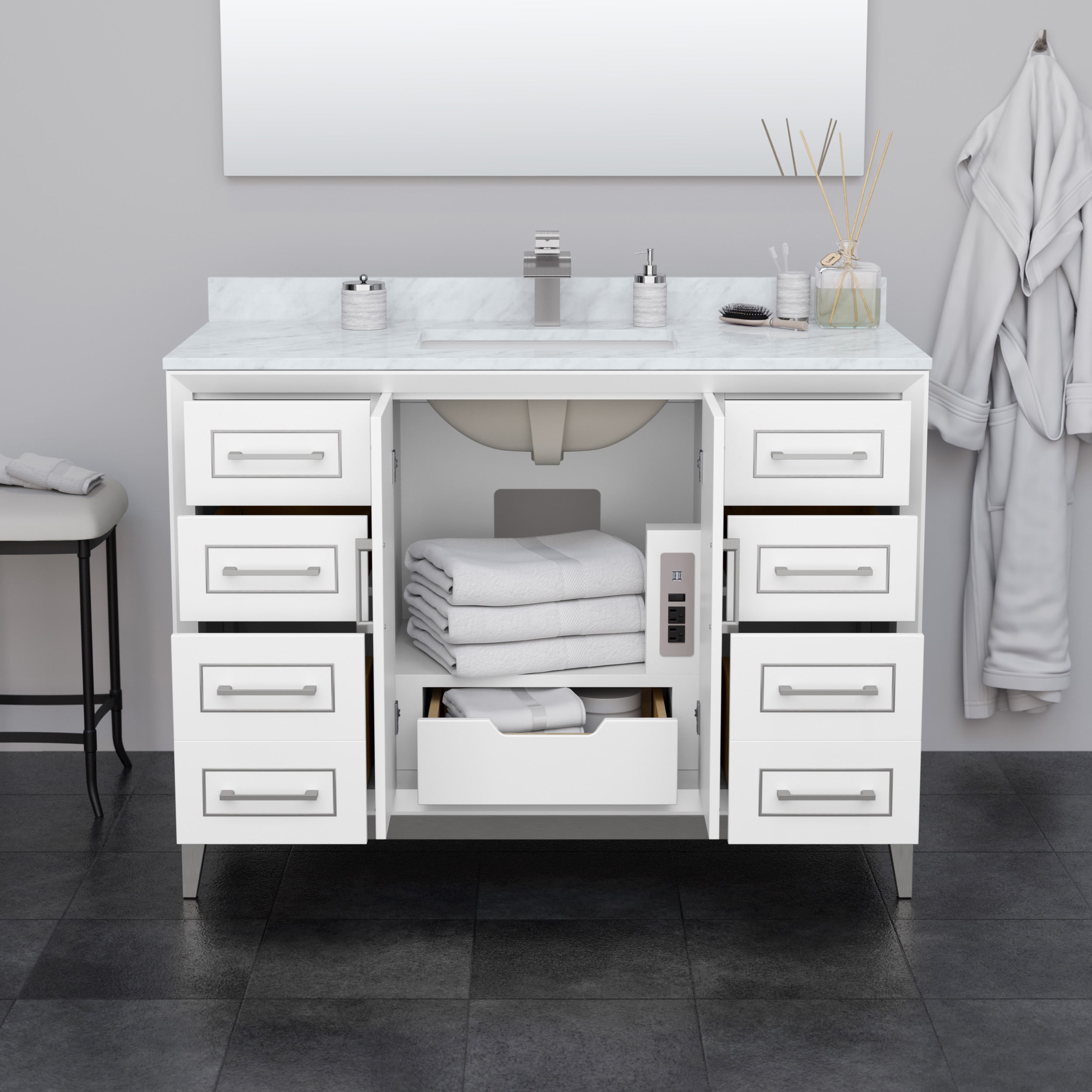 Wyndham Collection WCH515148SWHWCUNSMXX Bath-Vanity-Combo - View #3