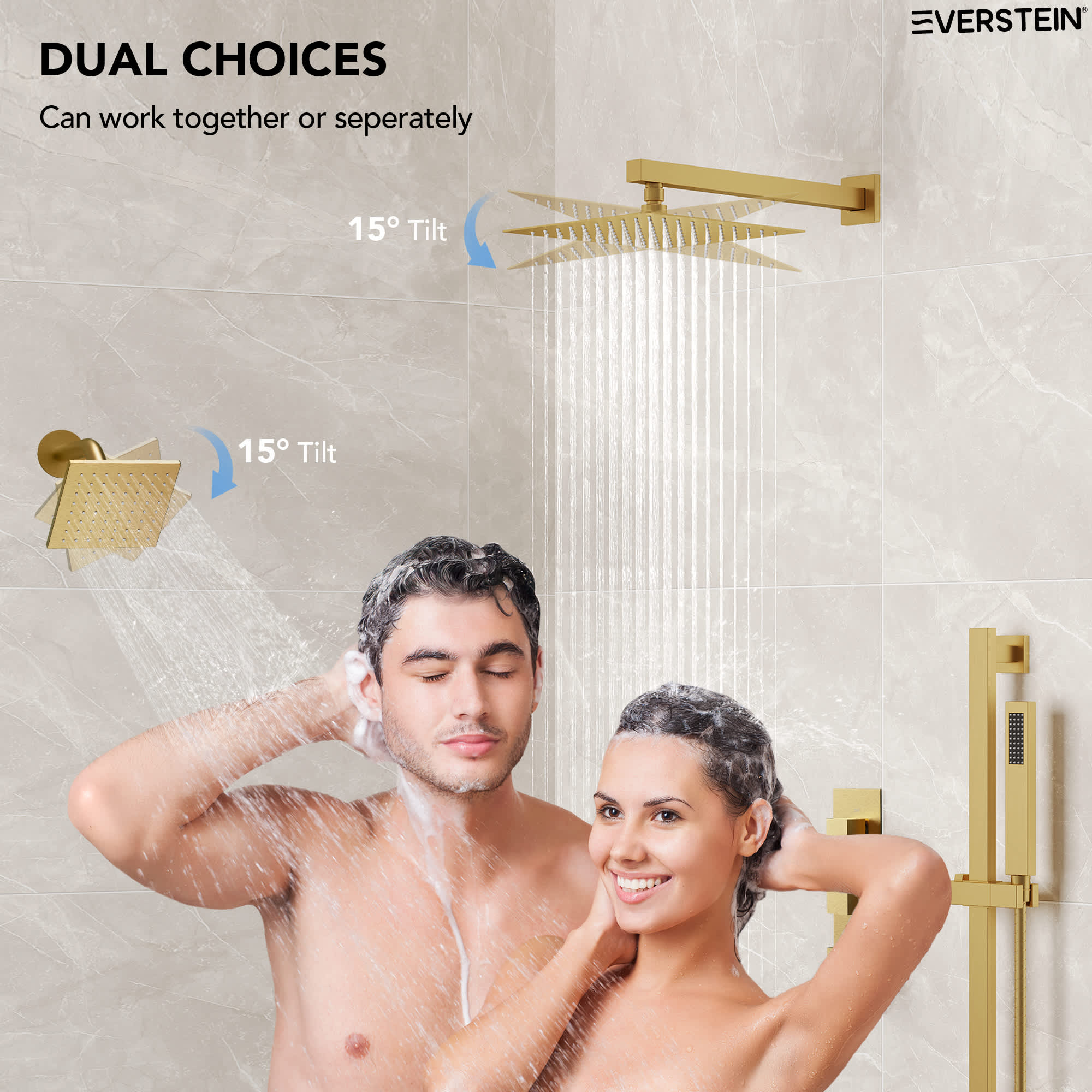 EVERSTEIN SFS-1016A-GD12 Showerhead-Bar-Panels - View #6