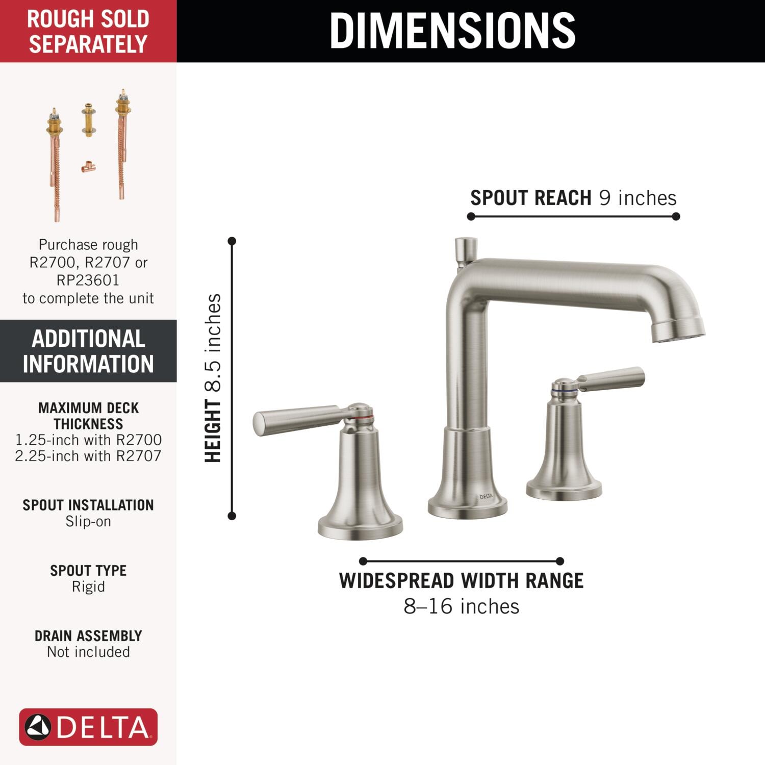 Delta T2736-SS Roman-Tub-Faucets - View #3