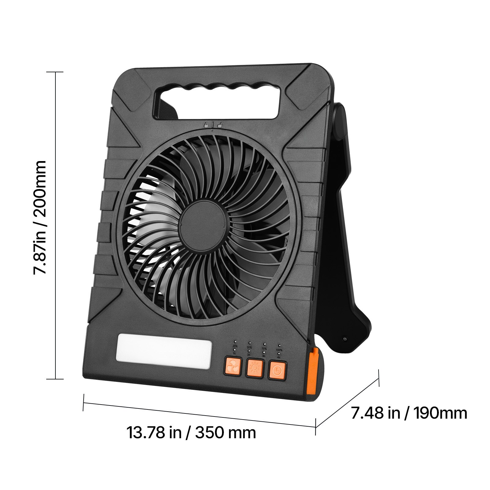 GIVIMO 10000-mAh Rechargeable Solar Fan with LED Lantern 7-in Portable ...