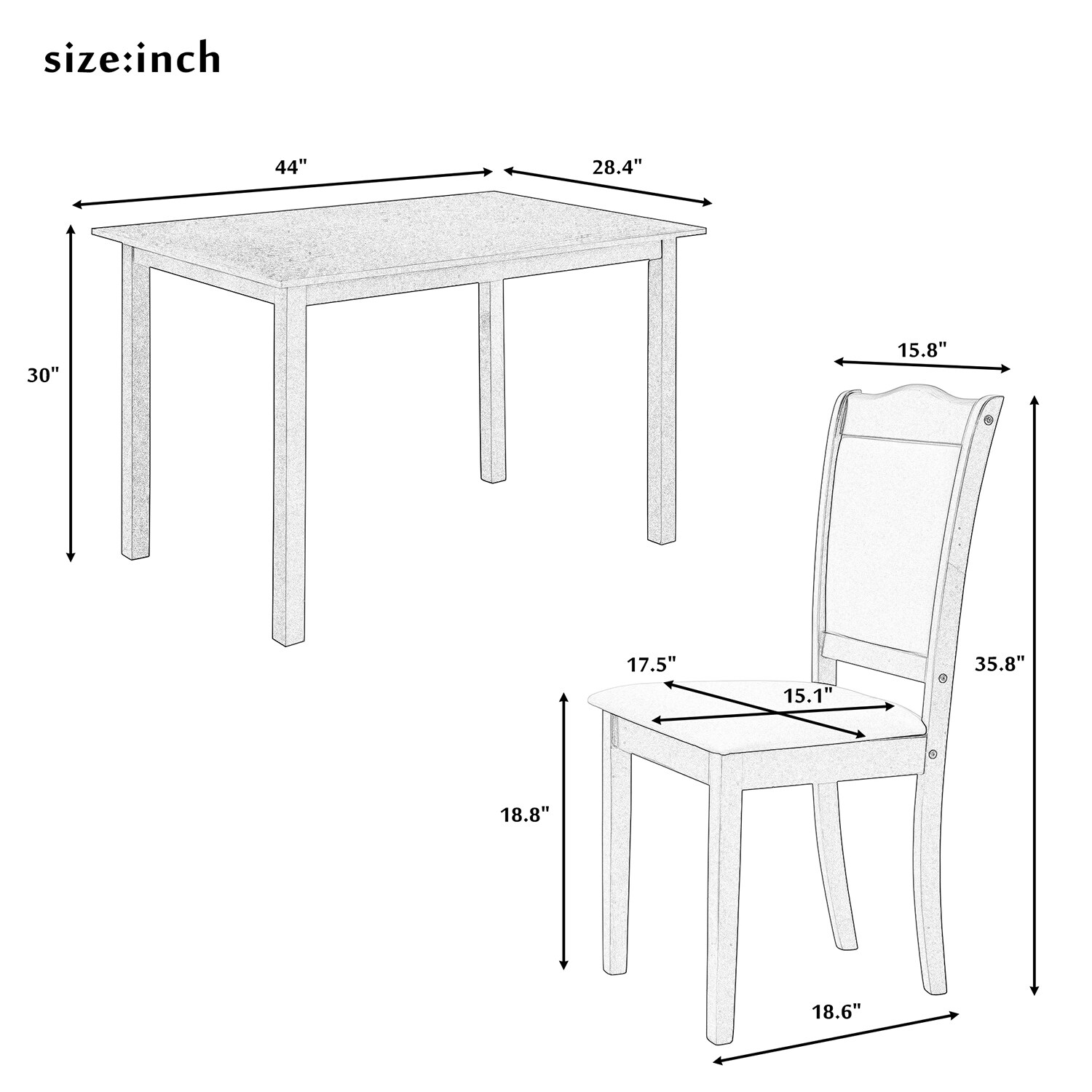 Mondawe Walnut Contemporary/Modern Dining Room Set with Rectangular ...