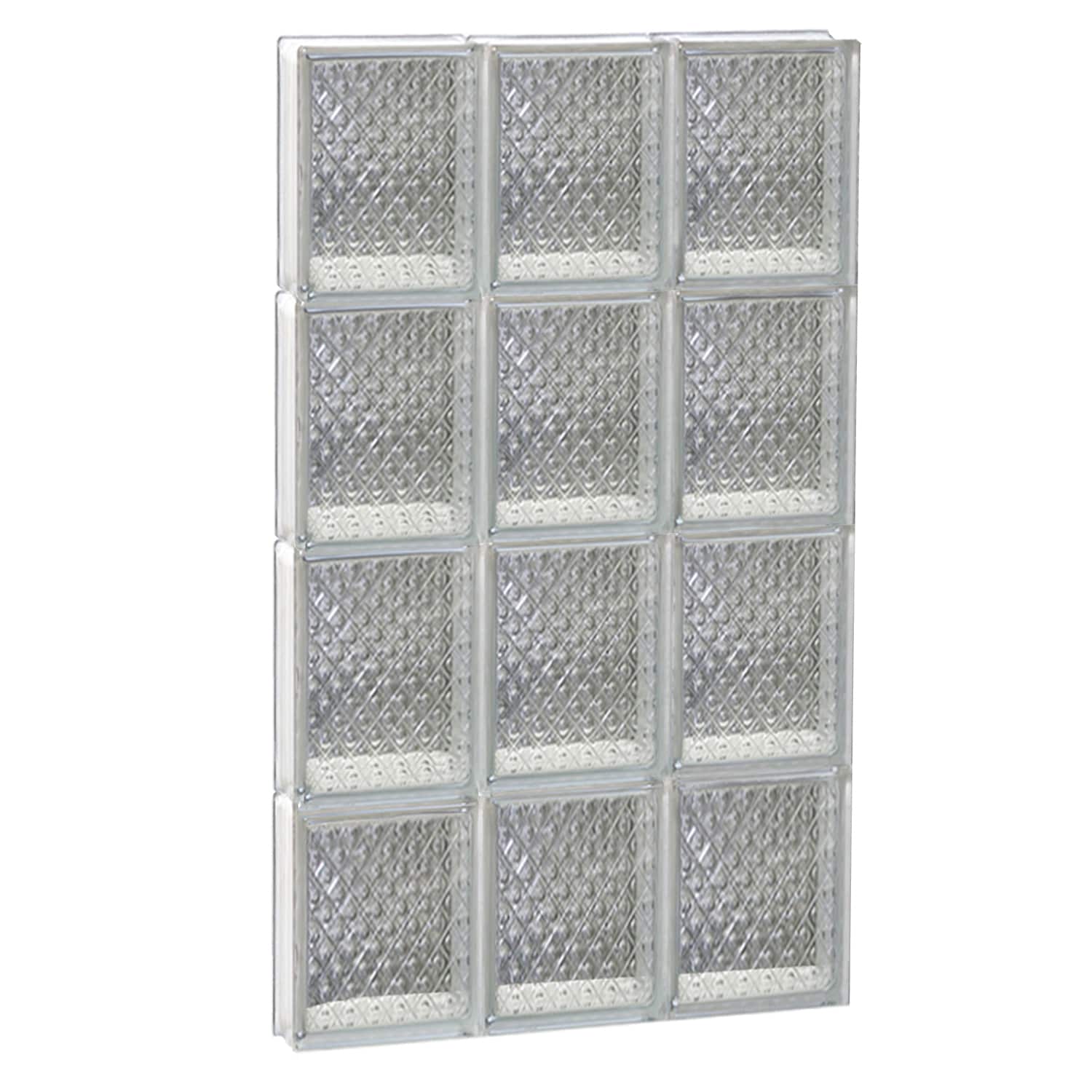 REDI2SET S1832DP Diamond Glass 17-1/4-in x 31-in Frameless Replacement Glass Block Window
