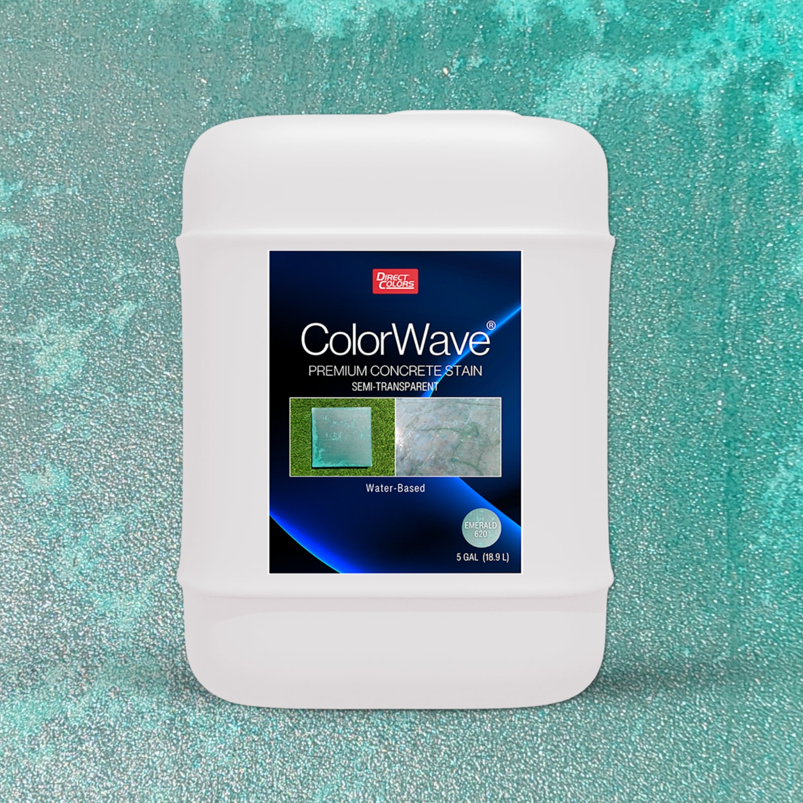 Direct Colors DC-CLW-620-5GAL ColorWave Emerald Water-based Ready-to-use Concrete stain ( 5-gallon )