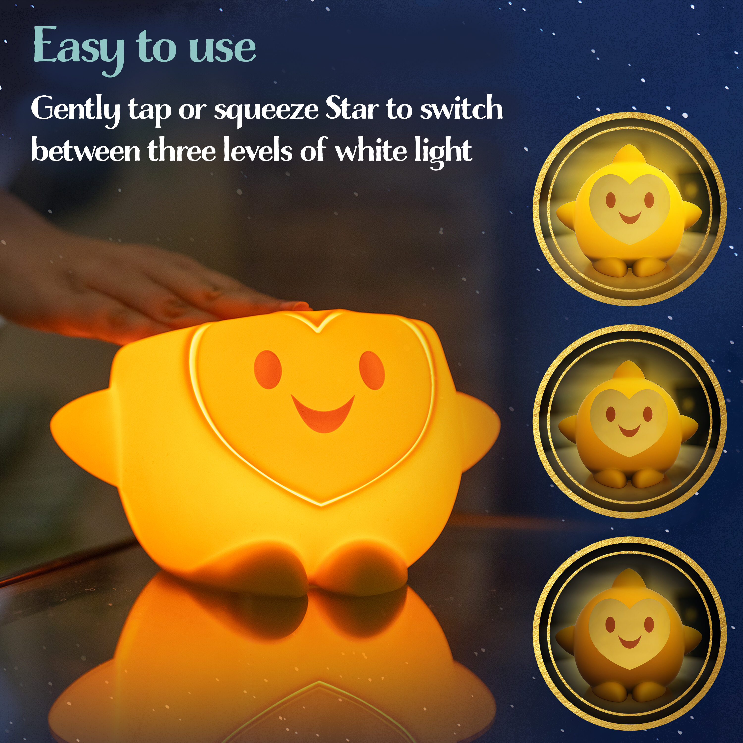  Disney Wish Hug & Wish Star 10-Inch Glowing Plush Star,  Soothing Night Light, Officially Licensed Kids Toys for Ages 3 Up by Just  Play : Toys & Games