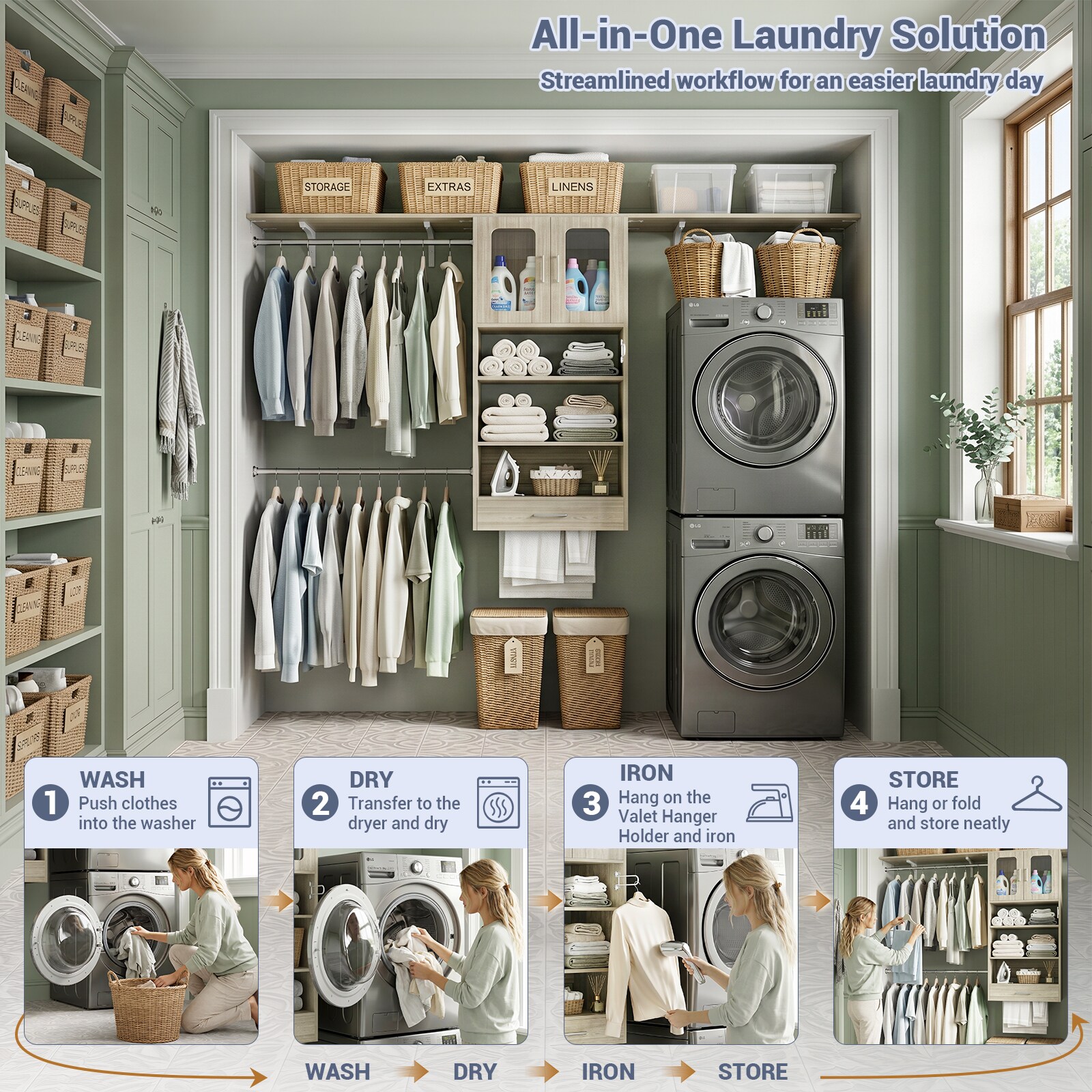 Aheaplus HLOD2S-WO Wood-Closet-Kits - View #5