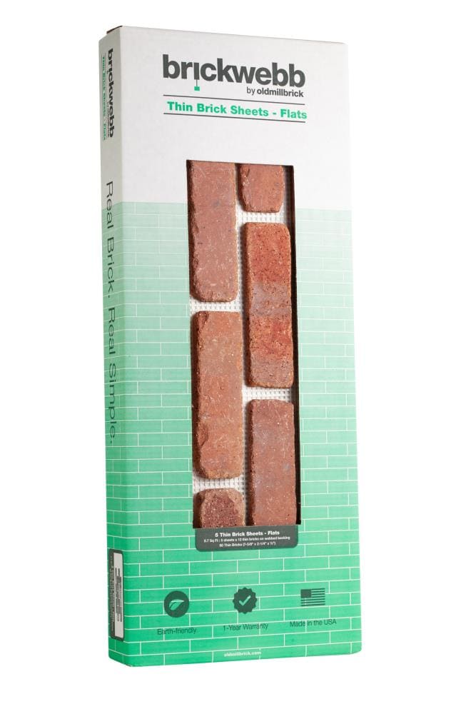 5.3 Lineal Ft. Brickweb Thin Brick Box of Dixie Clay Corners 