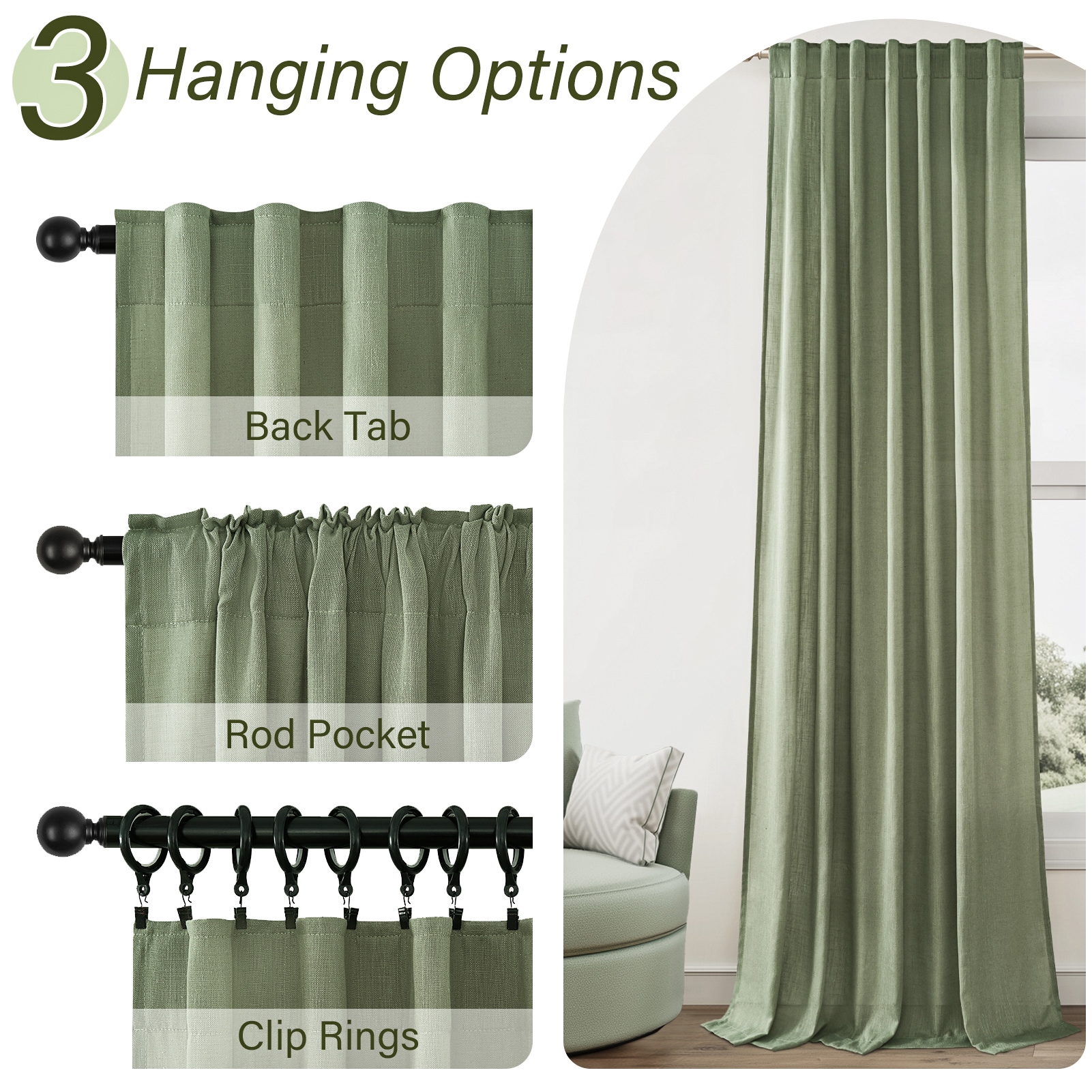 Topfinel 224RB SAGE 50X96 curtains - View #3