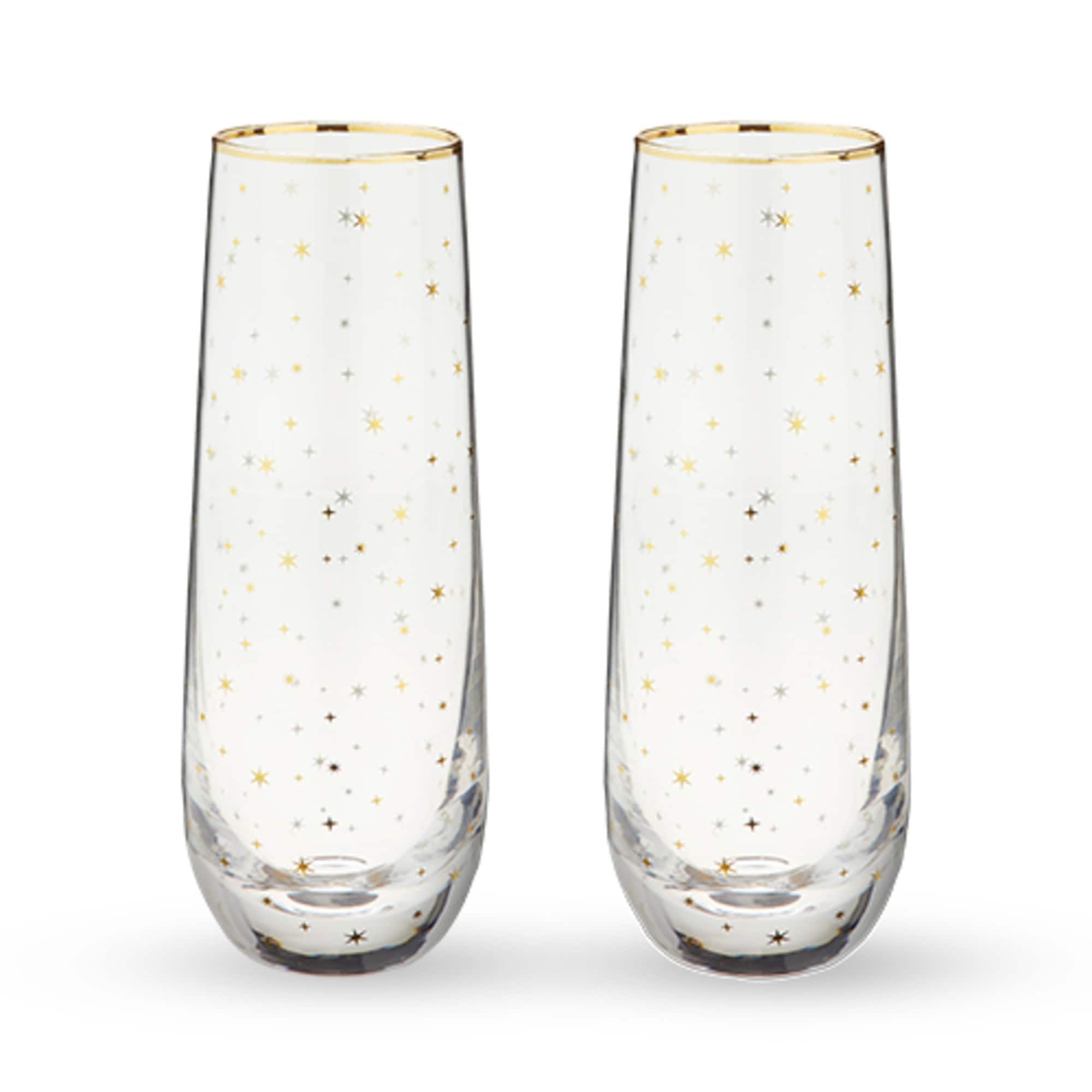 Twine Starlight Stemless Champagne Flutes Set of 2