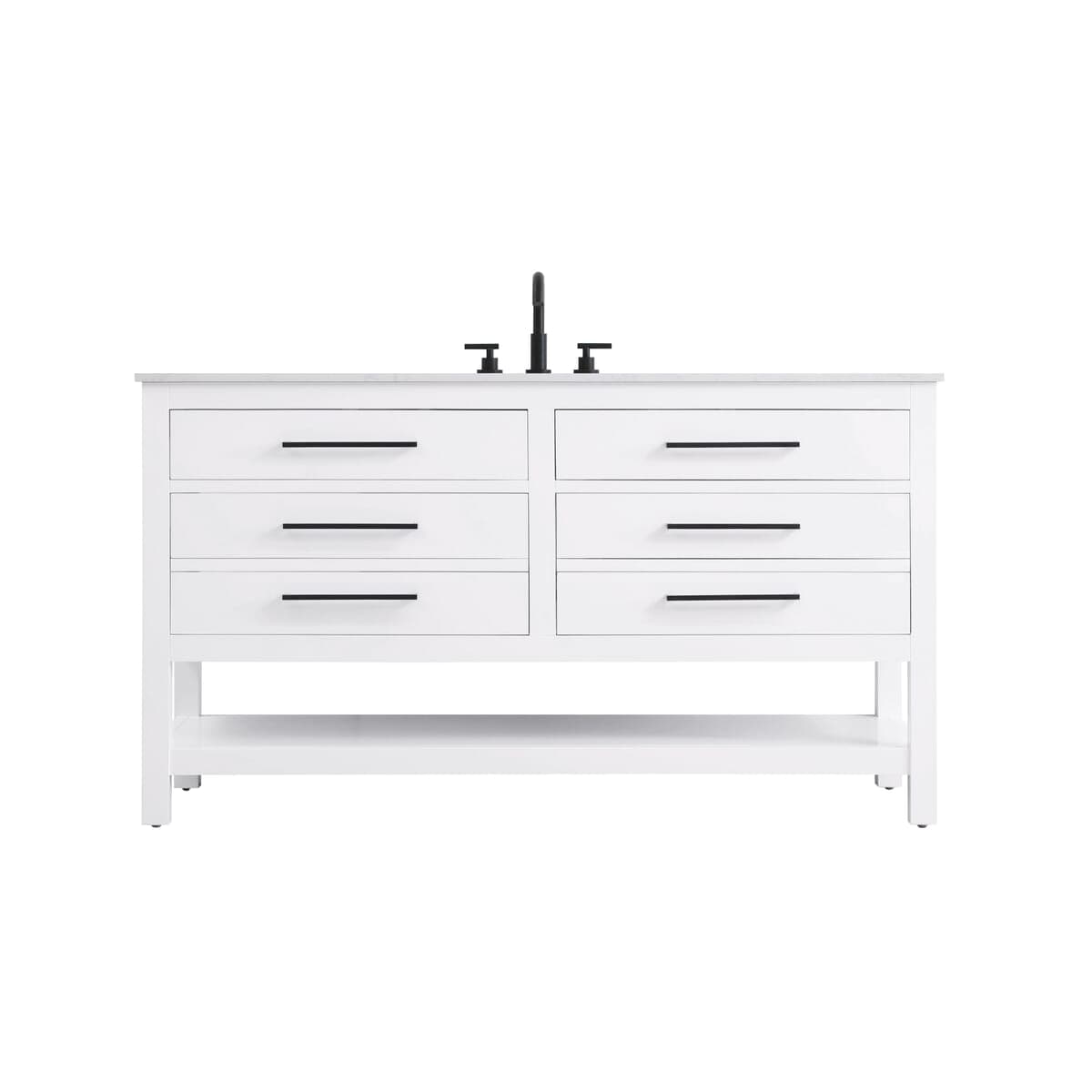 Simply Living Home - Kensley 60 inch Single Bathroom Vanity in White