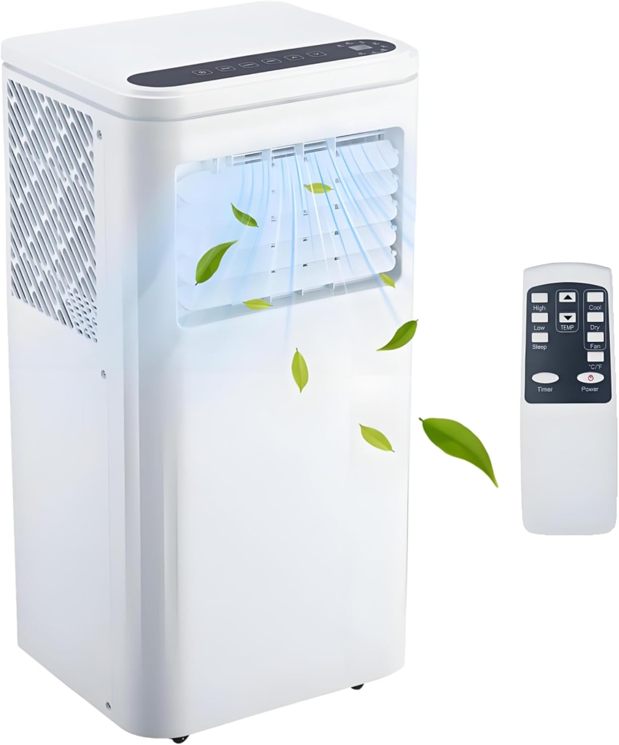 Qeetex LXLS2-PHO-10FE3UOT 10000 BTU Portable Air Conditioner Fast Cooling for 450 Sq Ft Quiet Dual Duct AC with Fan Remote Timer Easy Install Window Kit