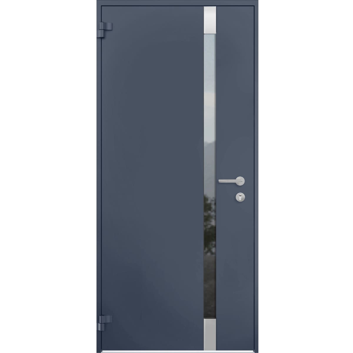 Vdom doors VDOMDOORS 6777 Exterior Prehung Steel Door Gray Graphite 36-in x 80-in Left-hand outswing