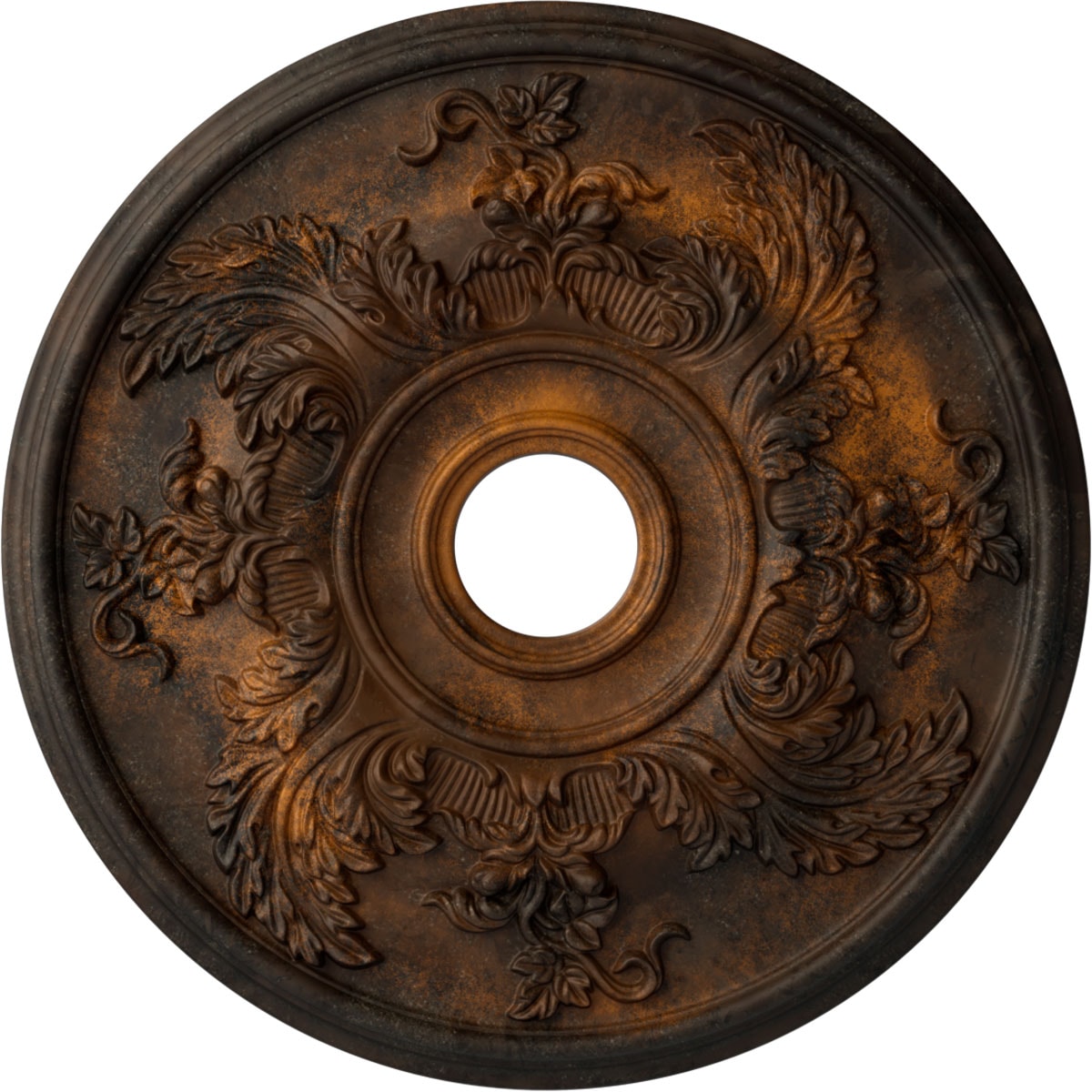Ekena Millwork CM23ACRUS Acanthus Twist 23.625-in W x 23.625-in L Painted Rust Polyurethane Whole Ceiling Medallion