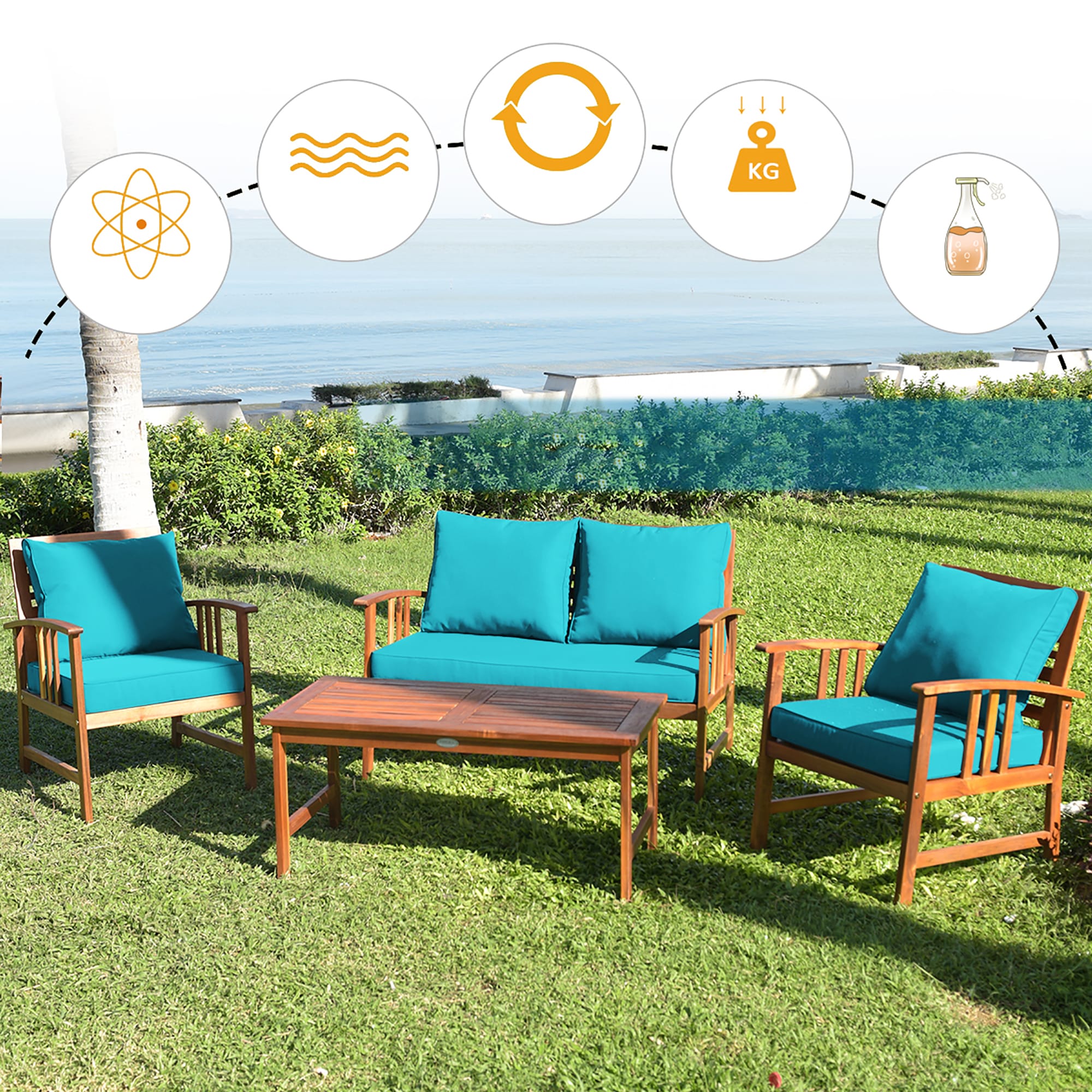 Costway HW62425TU+ Patio-Conversation-Sets - View #4