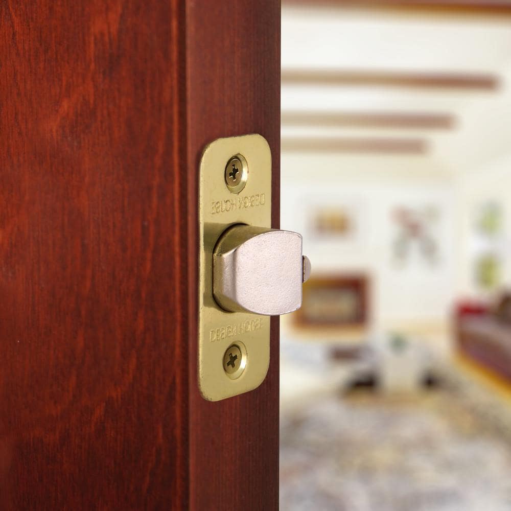 Design House Polished Brass 2-Way Adjustable Entry Latch in the