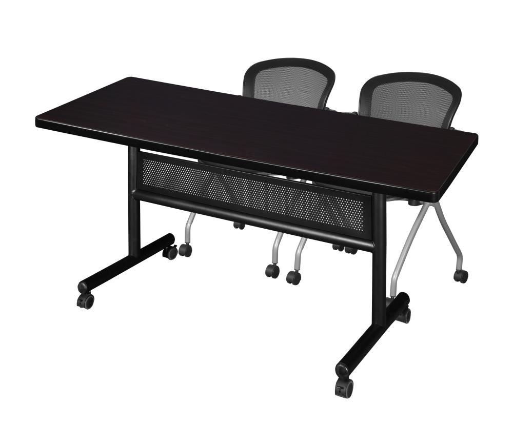Regency MKFTM6030MW23BK Training Brown 4-Person Training Table (60-in W x 29-in H)