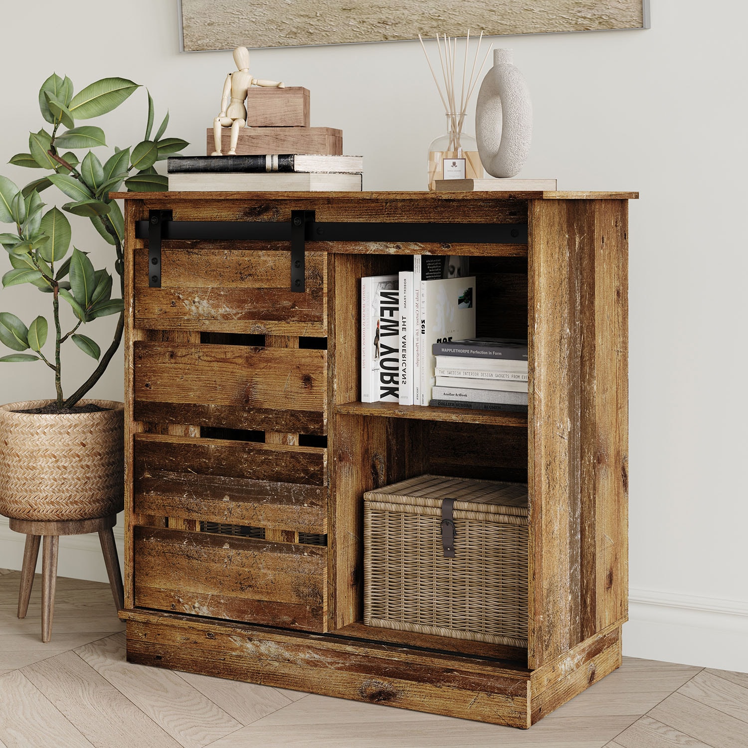 ChaletPosh C4003SB-WN Rustic Walnut Sideboard