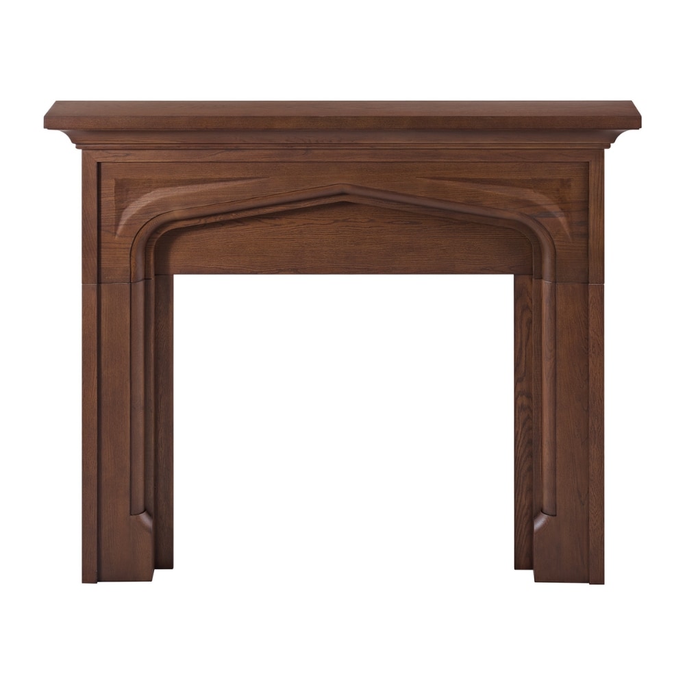 Modern Ember 68-in W x 57-in H Warm Walnut Oak Modern Fireplace Surround