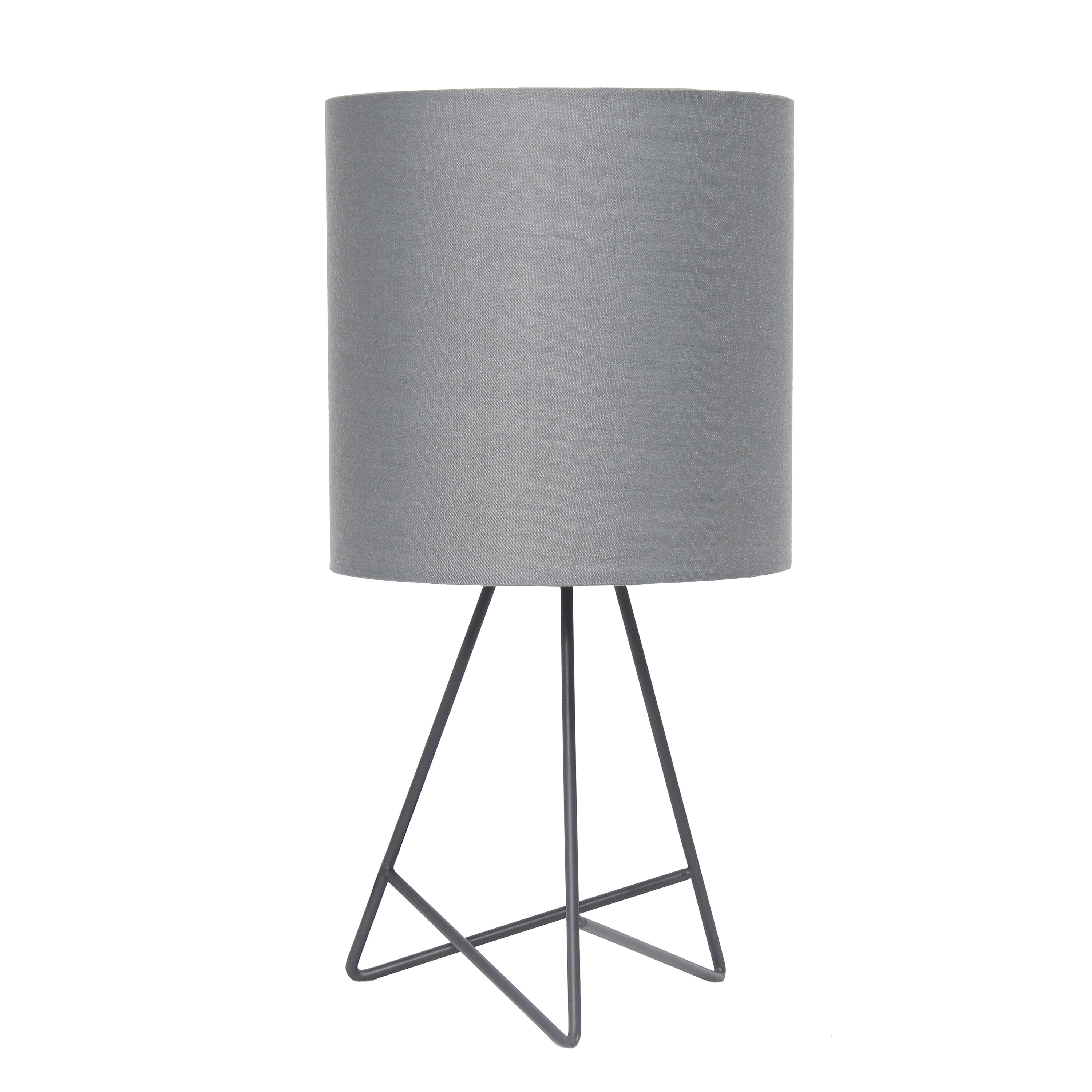 Creekwood Home CWT-2029-GO Glamora 14-in Gray LED On/Off switch Table Lamp with Fabric Shade