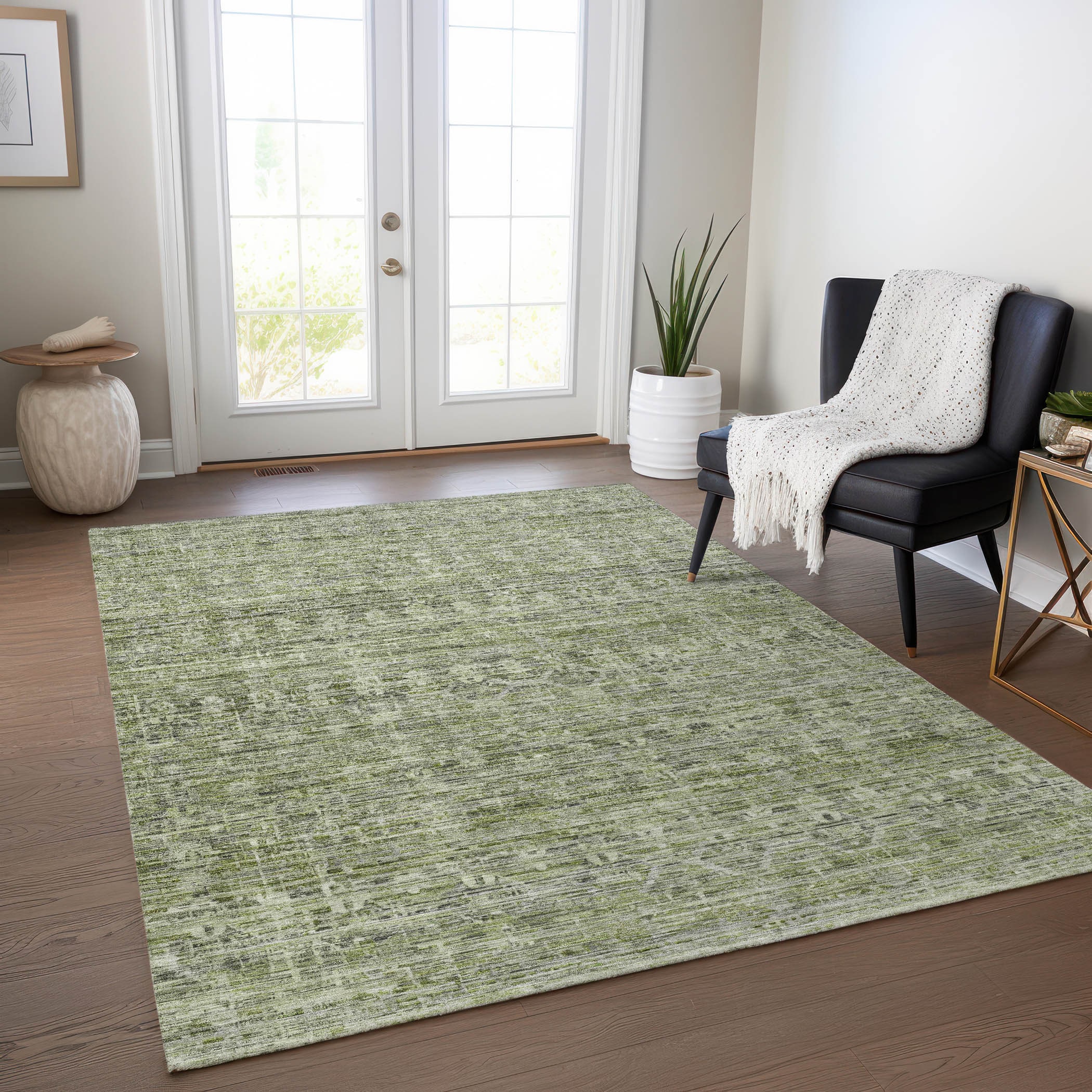 Addison Rugs ACN1746GE3X5 Chantille ACN1746GE 3 x 5 (ft) Loomed Green Rectangular Indoor/Outdoor Machine washable Pet Friendly Area rug