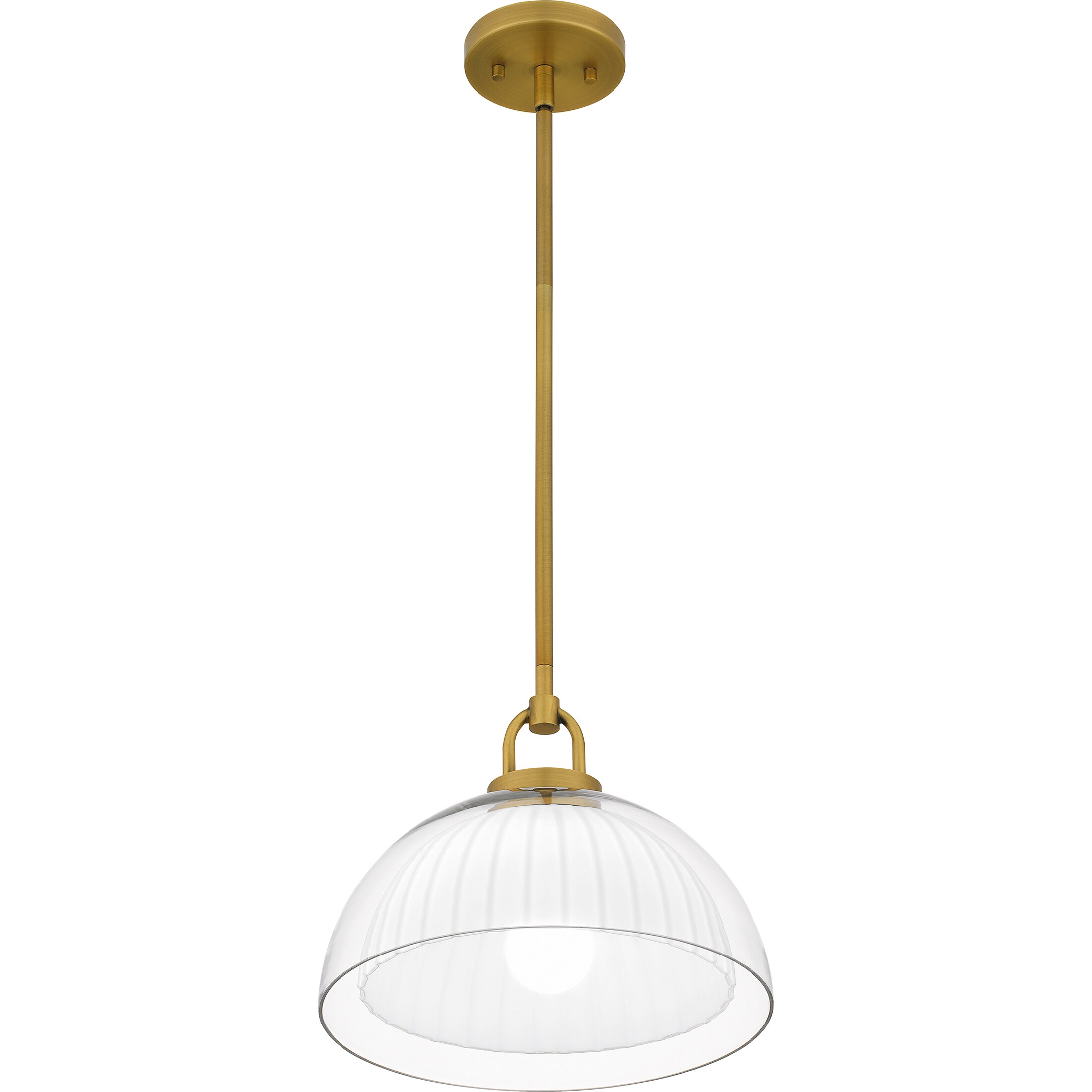 Jansen 12" Brushed Gold Pendant Light with Glass Shade